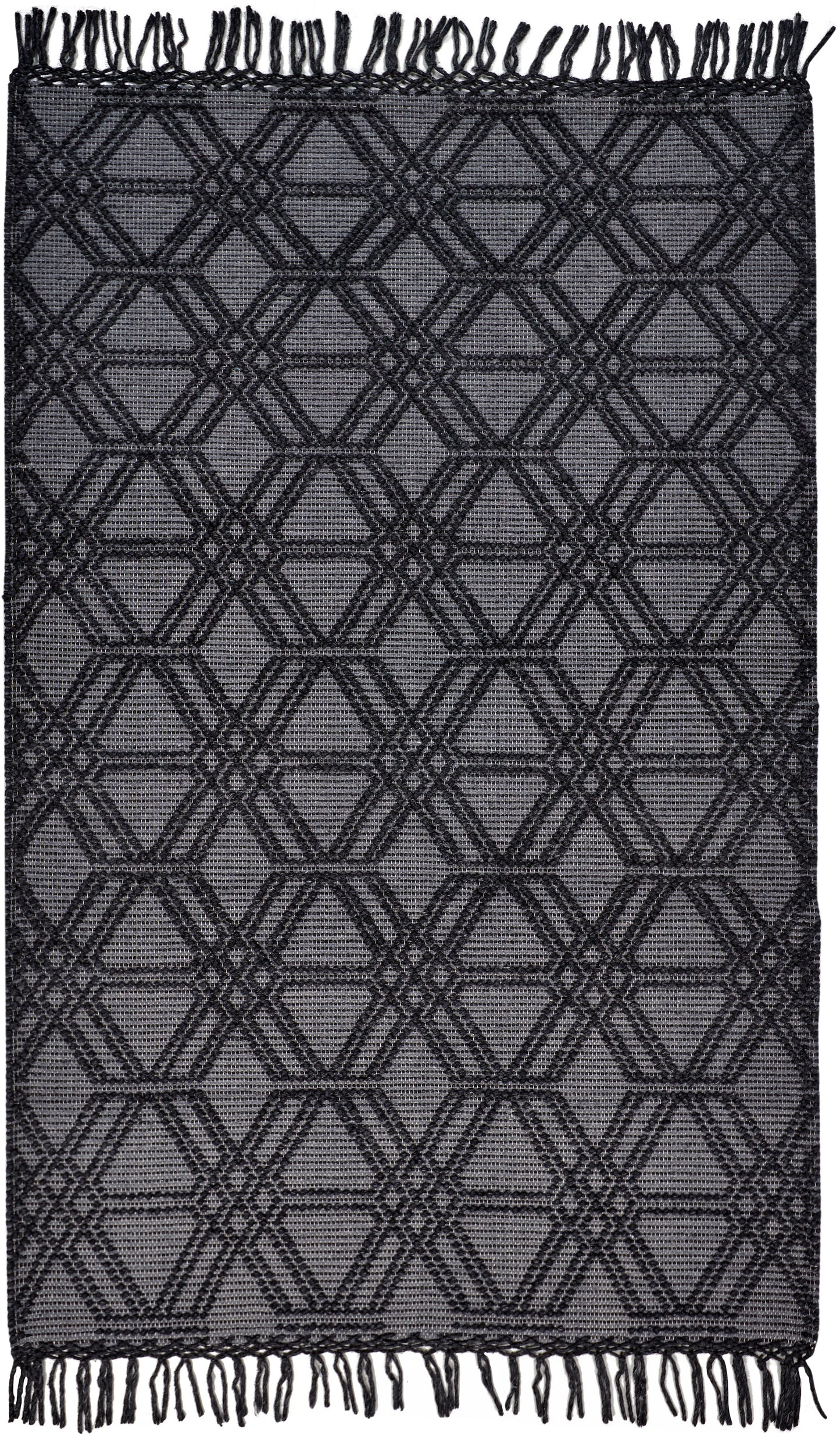 Phoenix Transitional/Farmhouse/Scandinavian Diamond/Trellis & Lattice Black/Gray - Feizy Rug