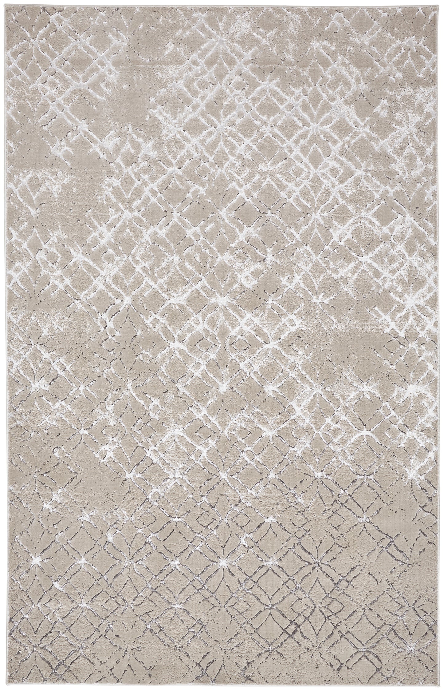 Micah Modern/Industrial/Luxury & Glam Distressed/Abstract Silver/Gray/White - Feizy Rug