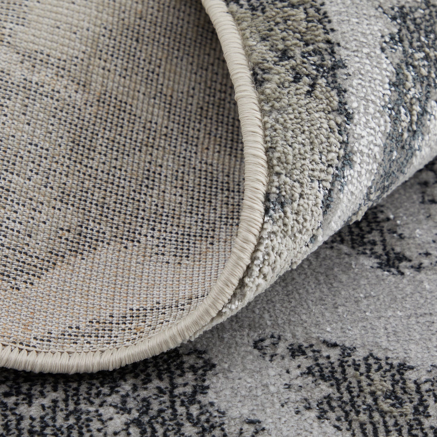 Astra Transitional/Industrial/Casual Abstract/Watercolor Gray/Silver/Ivory - Feizy Rug