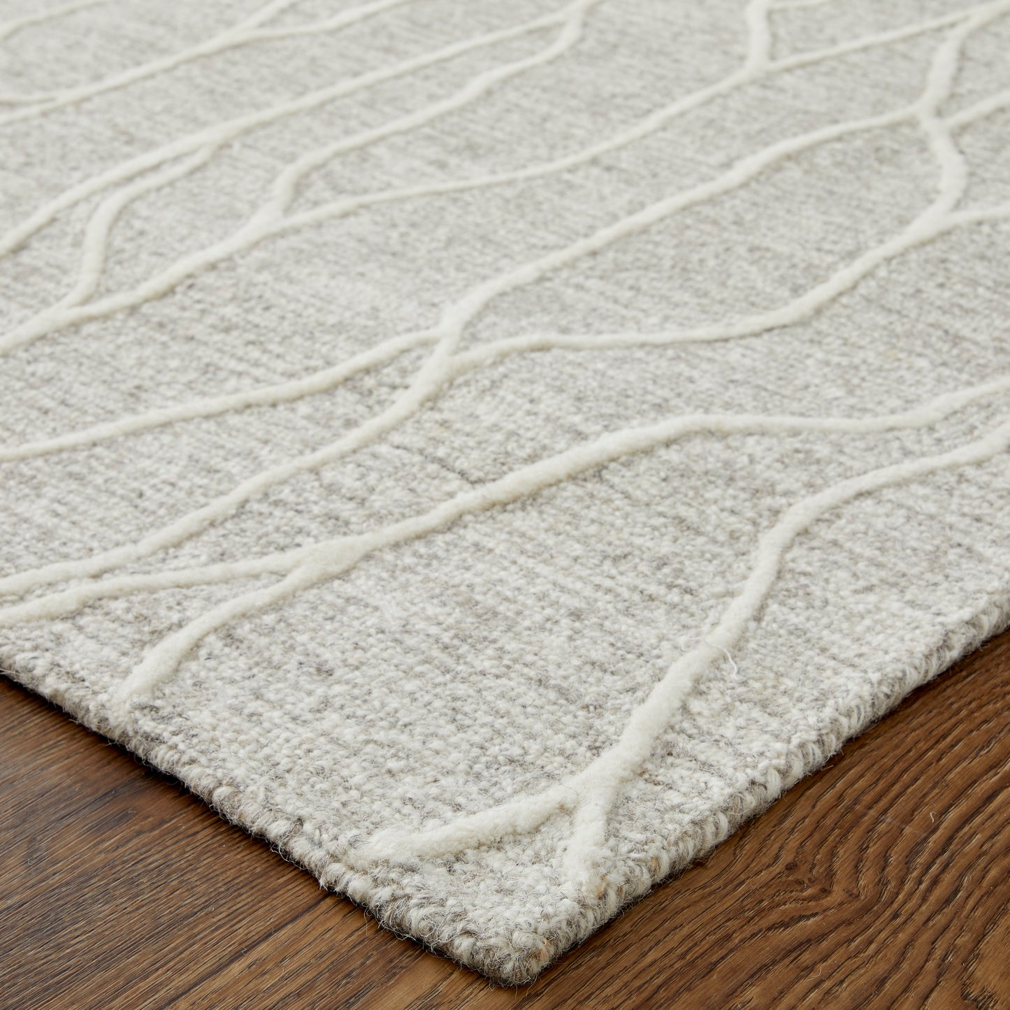 Enzo Transitional/Casual/Natural Abstract Taupe/Ivory - Feizy Rug