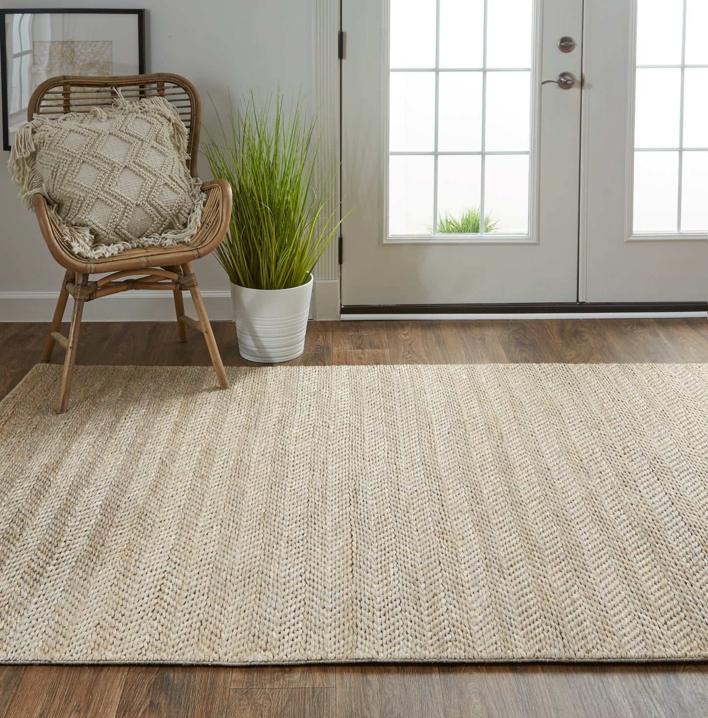 Kaelani Transitional/Casual Geometric/Solid Tan/Gray - Feizy Rug