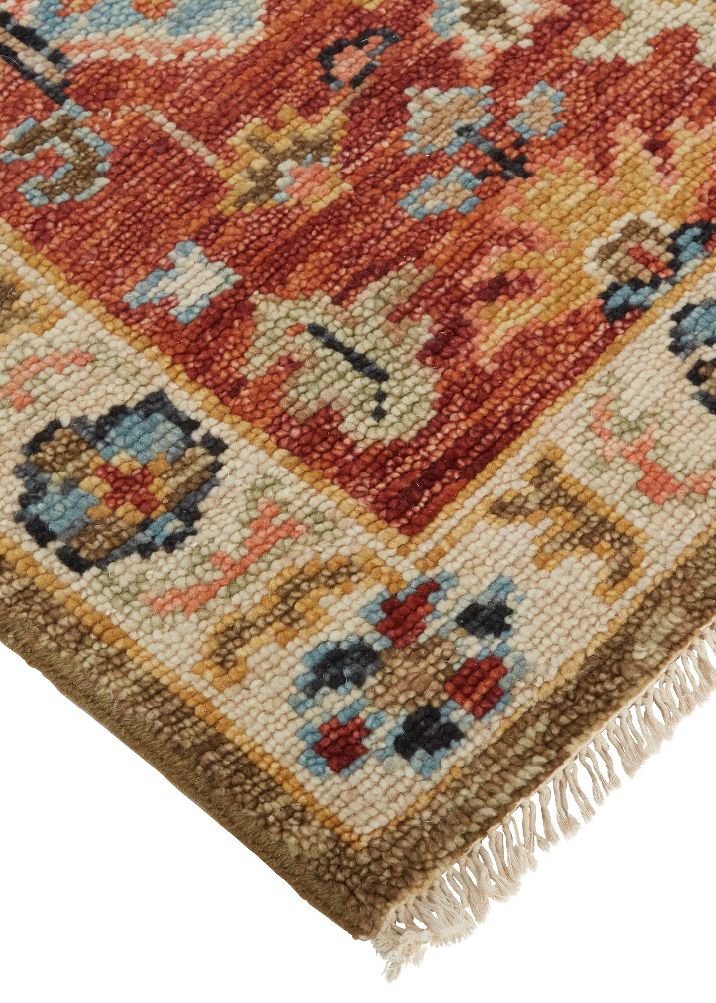 Carrington Traditional/Vintage/Classic Ivory/Red/Blue Accent Rug