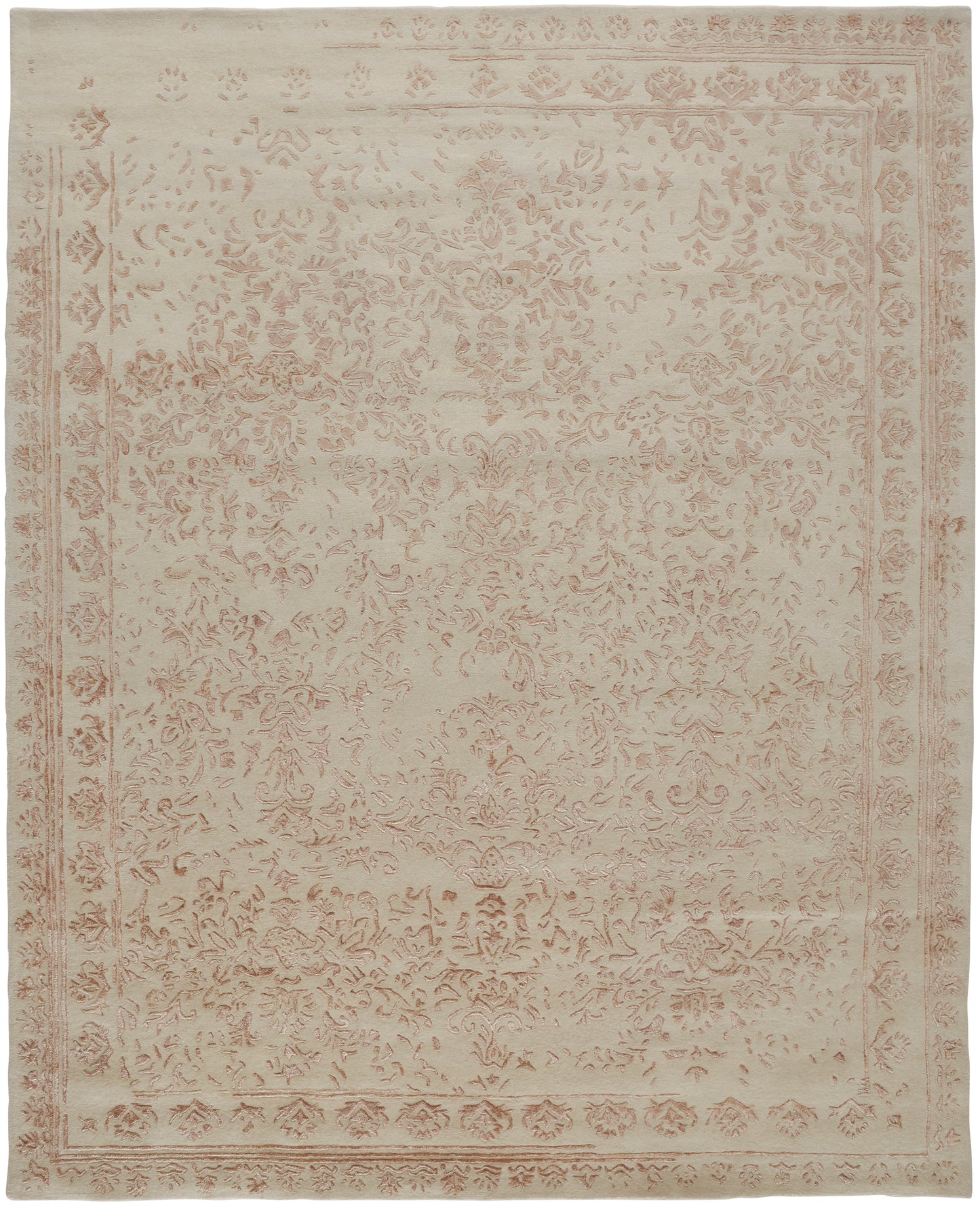 Bella Transitional/Bohemian & Eclectic/Casual Oriental/Bordered/Floral & Botanical Ivory/Tan/Pink - Feizy Rug