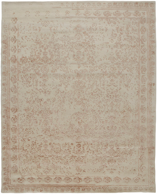 Bella Transitional/Bohemian & Eclectic/Casual Oriental/Bordered/Floral & Botanical Ivory/Tan/Pink - Feizy Rug