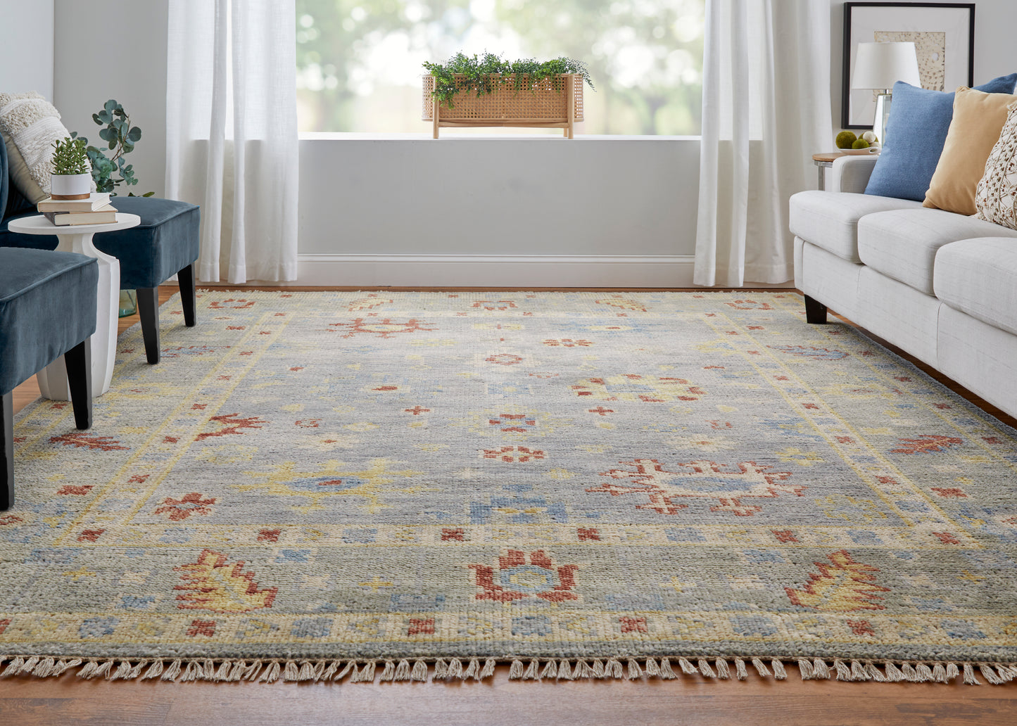 Fillmore Traditional/Classic Blue/Taupe/Gray Accent Rug