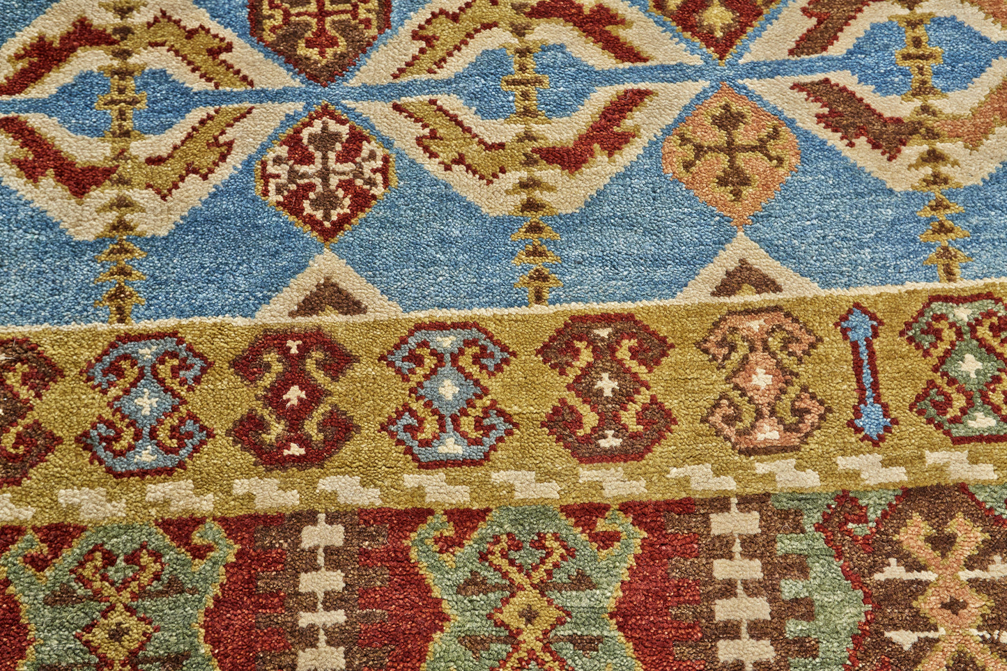 Ashi Transitional/Global/Southwestern Southwestern/Diamond Brown/Tan/Blue - Feizy Rug