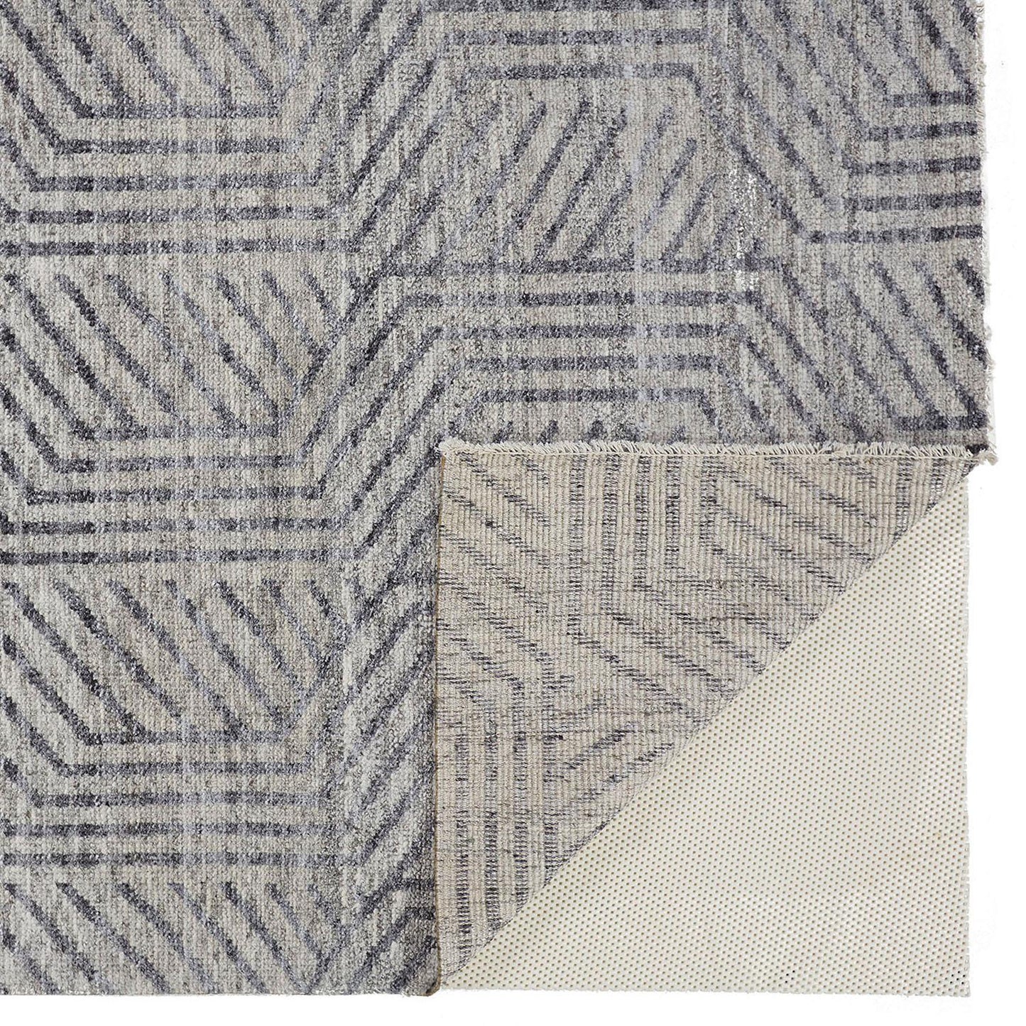 Vivien Modern/Classic/Casual Geometric/Abstract Gray/Tan - Feizy Rug