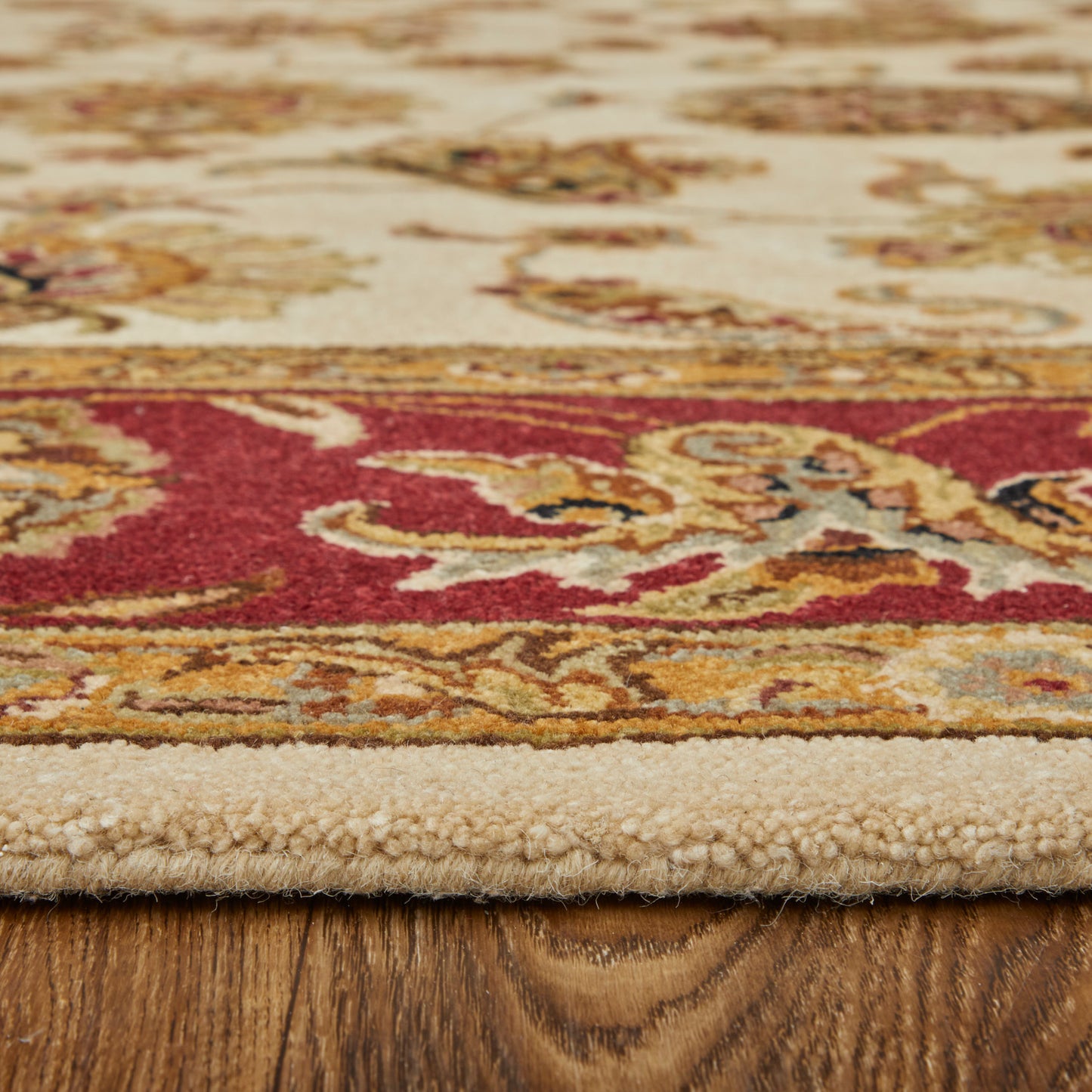Wagner Traditional/Classic/Vintage Oriental/Persian/Bordered Tan/Gold/Red - Feizy Rug