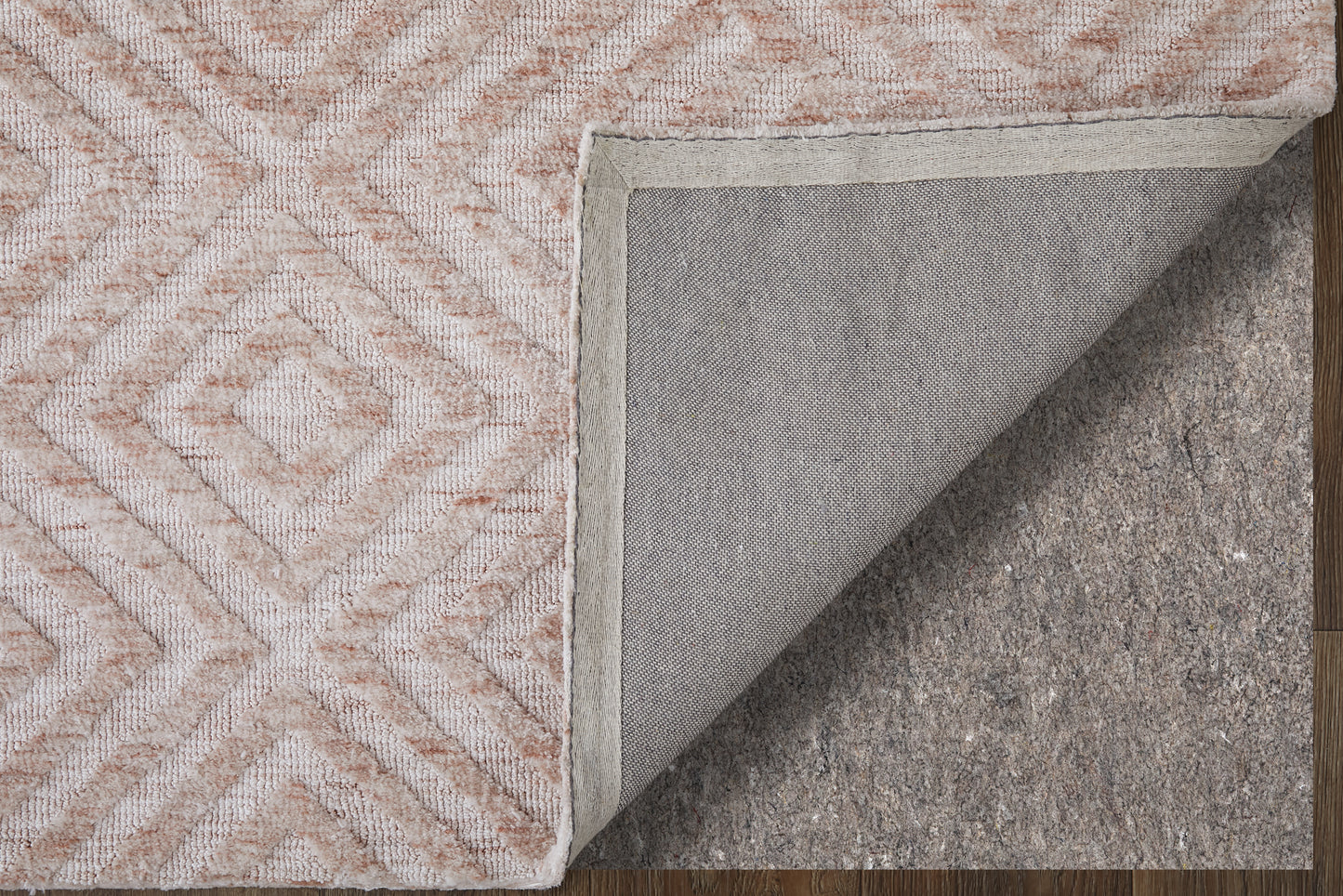 Colton Modern/Farmhouse Diamond Pink/Ivory - Feizy Rug