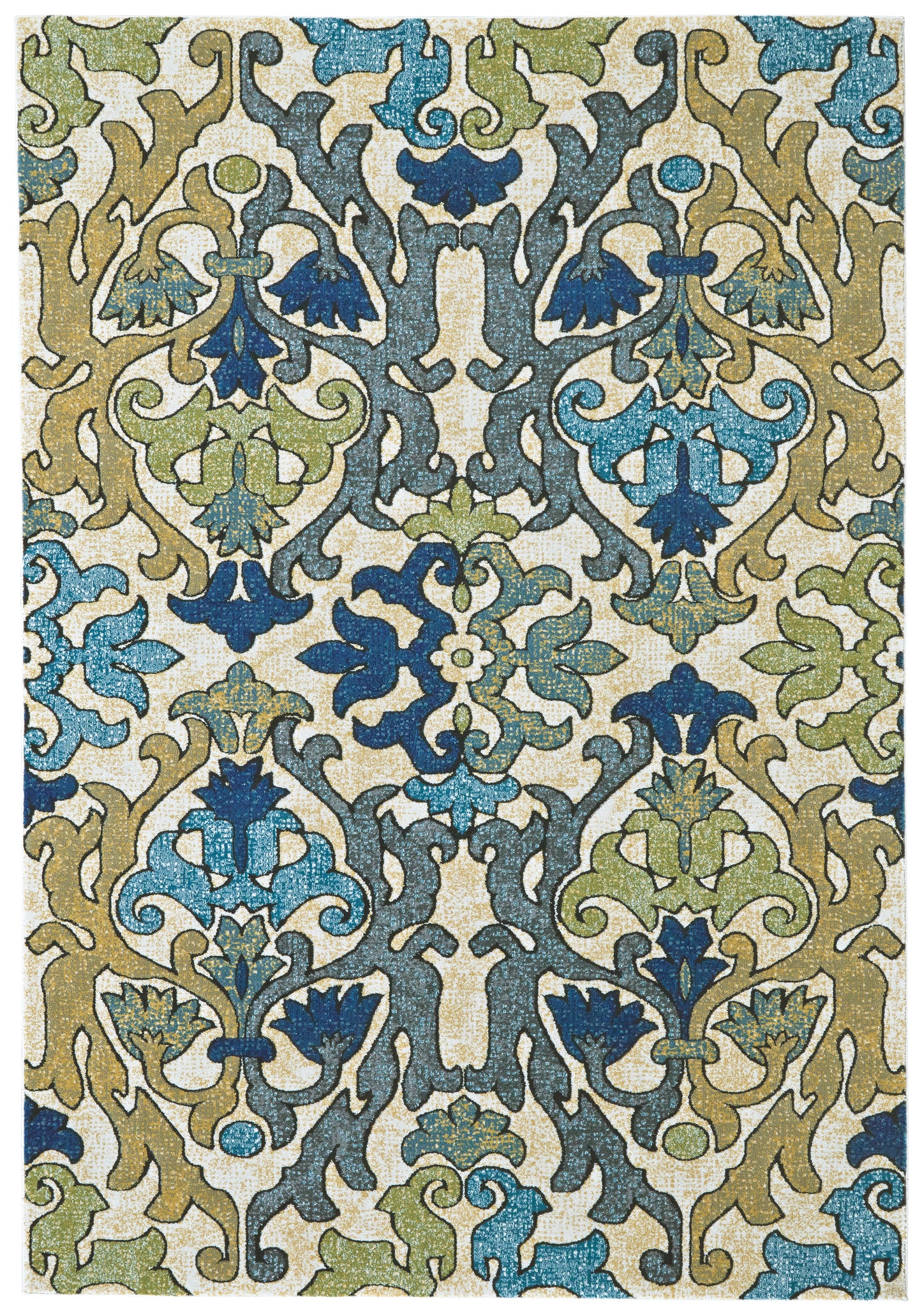 Brixton Modern/Bohemian & Eclectic/Cottage Floral & Botanical/Damask Gray/Green/Tan - Feizy Rug
