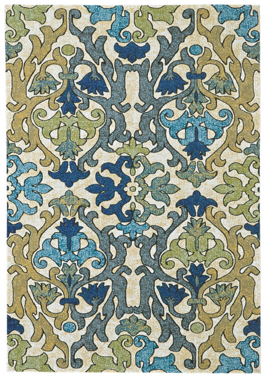 Brixton Modern/Bohemian & Eclectic/Cottage Floral & Botanical/Damask Gray/Green/Tan - Feizy Rug