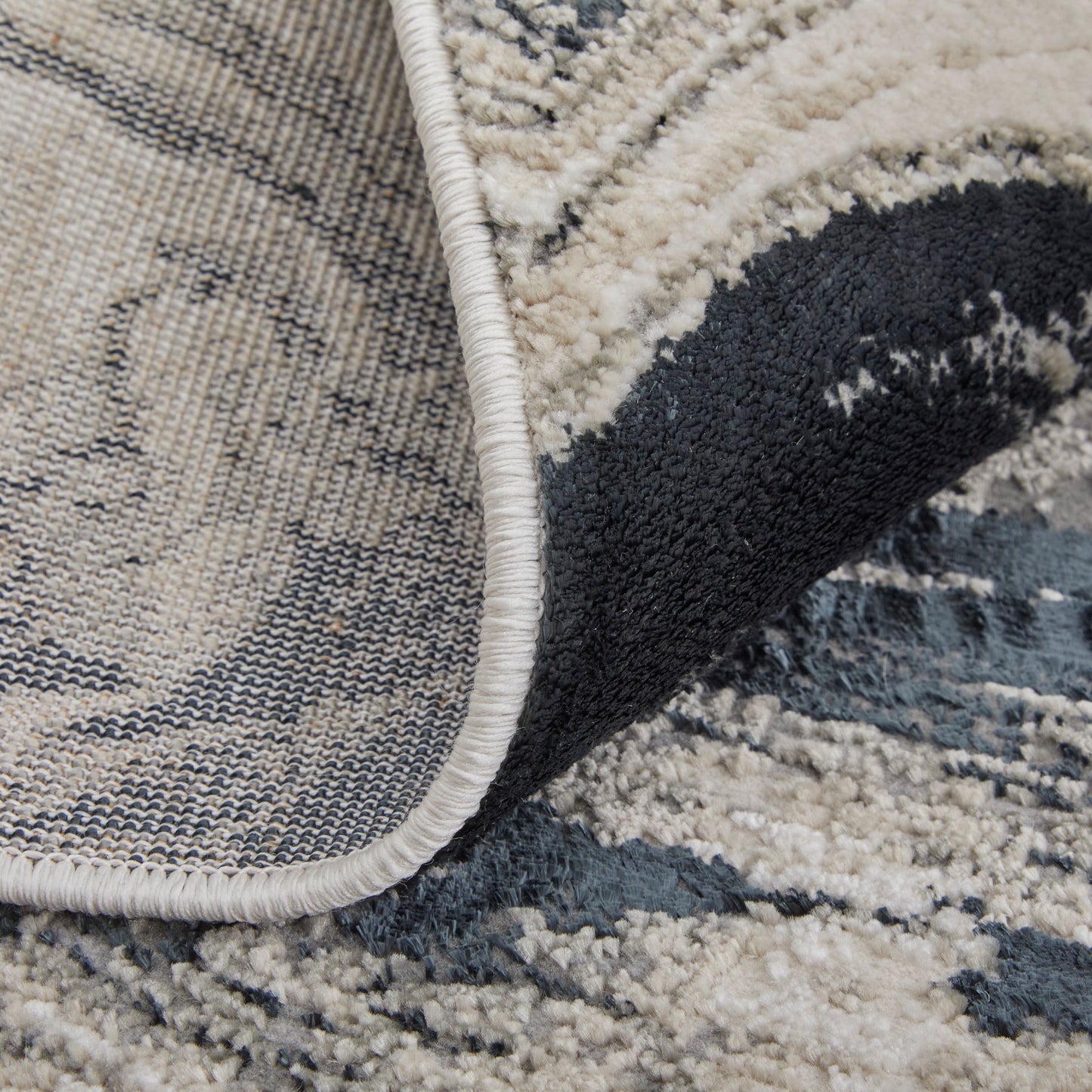 Micah Modern/Industrial/Casual Ivory/Black/Taupe Accent Rug