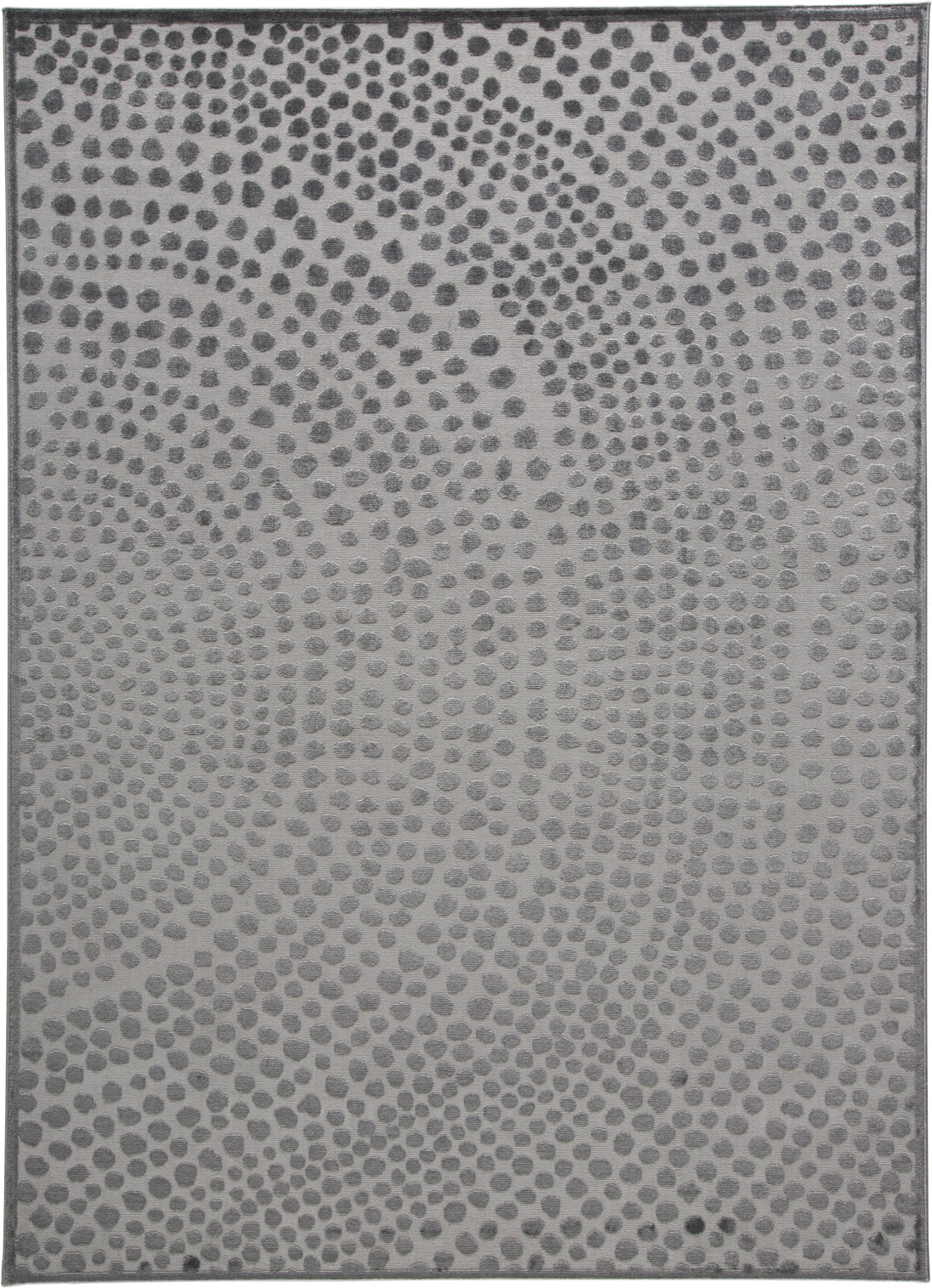 Gaspar Modern/Casual/Industrial Polka Dots/Gradient & Ombre Gray/Silver/Ivory - Feizy Rug