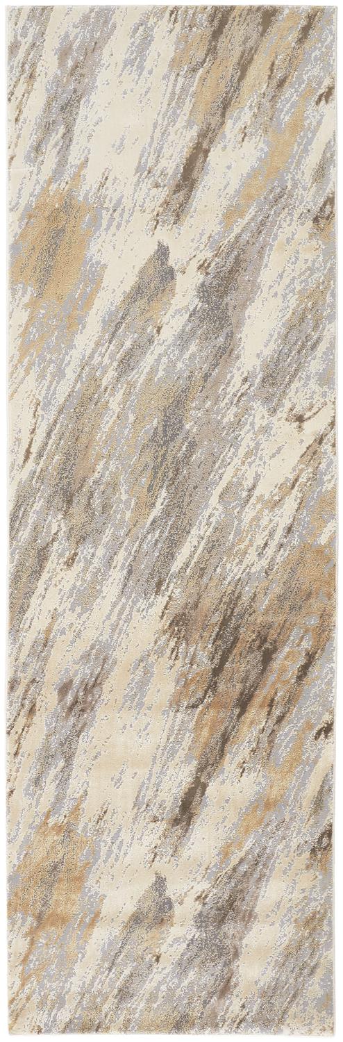 Parker Transitional/Casual Abstract Ivory/Tan/Brown - Feizy Rug