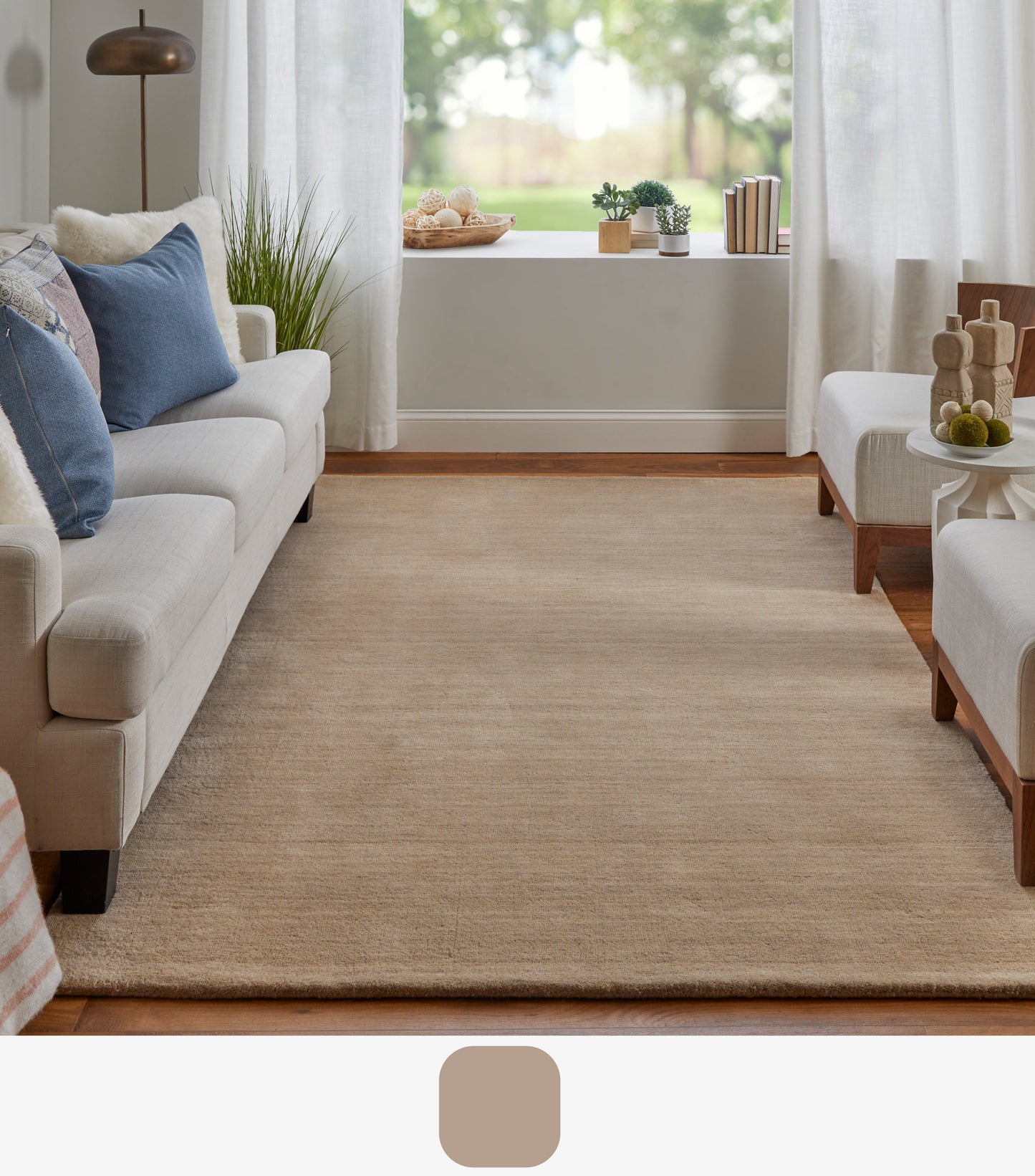 Luna Modern/Casual Tan Accent Rug