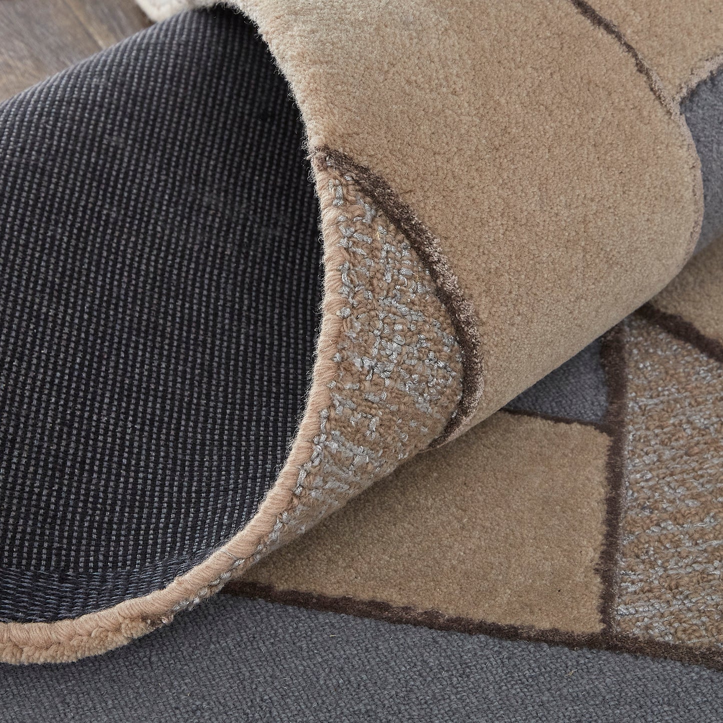 Nash Modern/Bohemian & Eclectic/Mid-Century Modern Geometric/Color Block Tan/Brown/Blue - Feizy Rug
