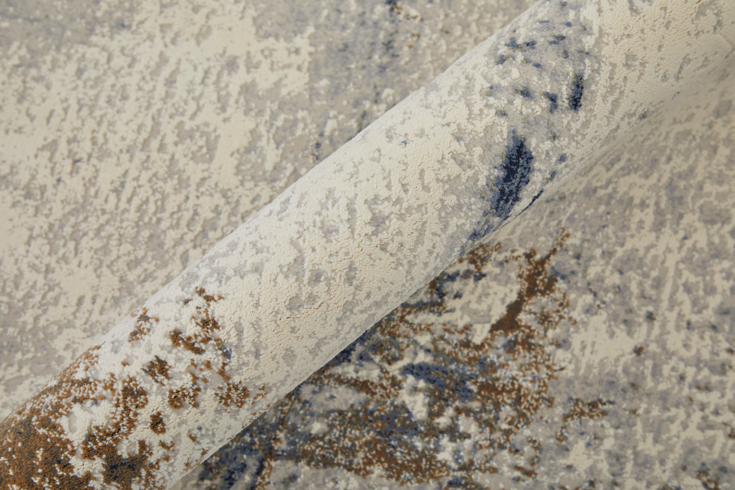 Clio Modern/Bohemian & Eclectic/Casual Ivory/Blue/Brown Area Rug