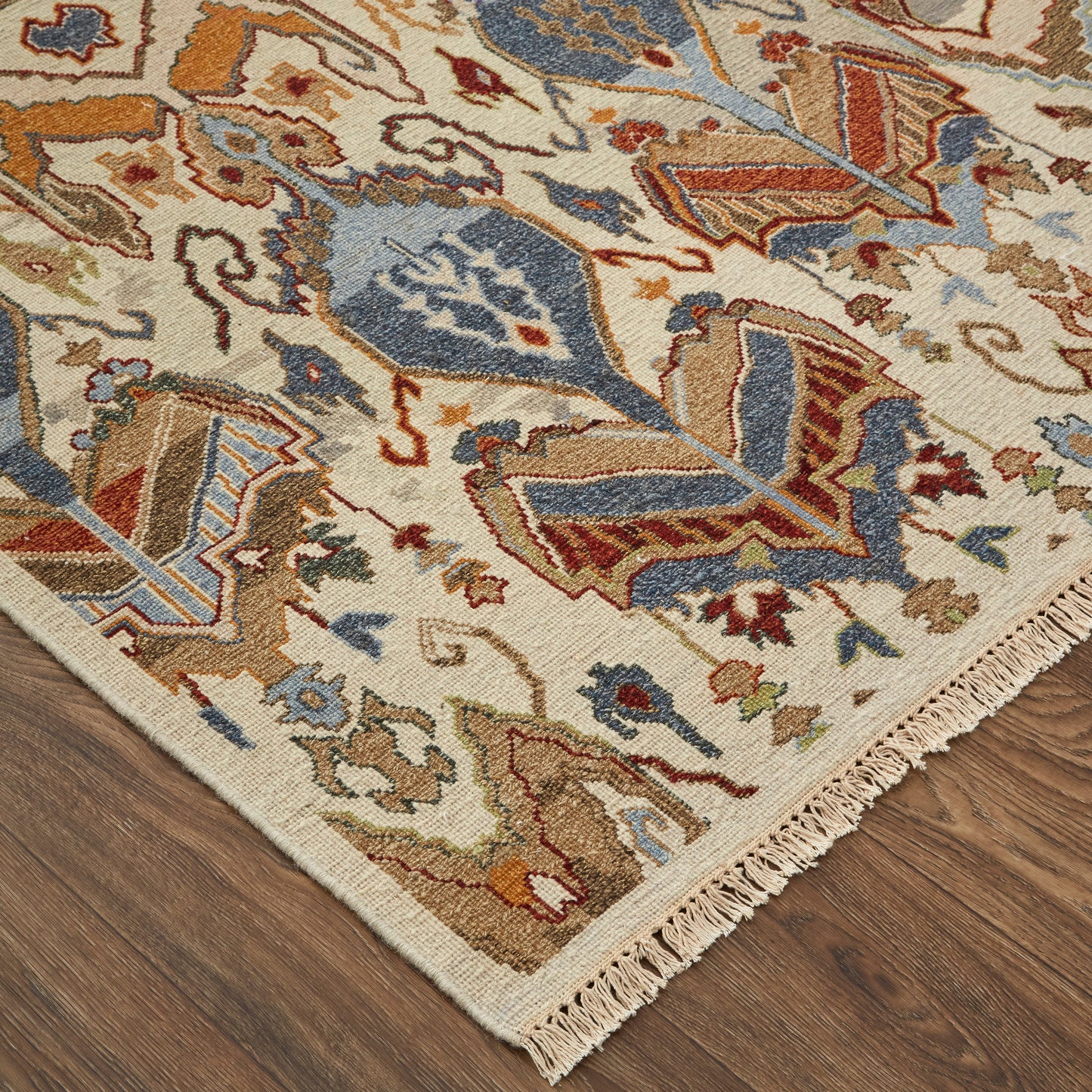 Leylan Transitional/Bohemian & Eclectic/Craftsman Tan/Ivory/Orange Area Rug