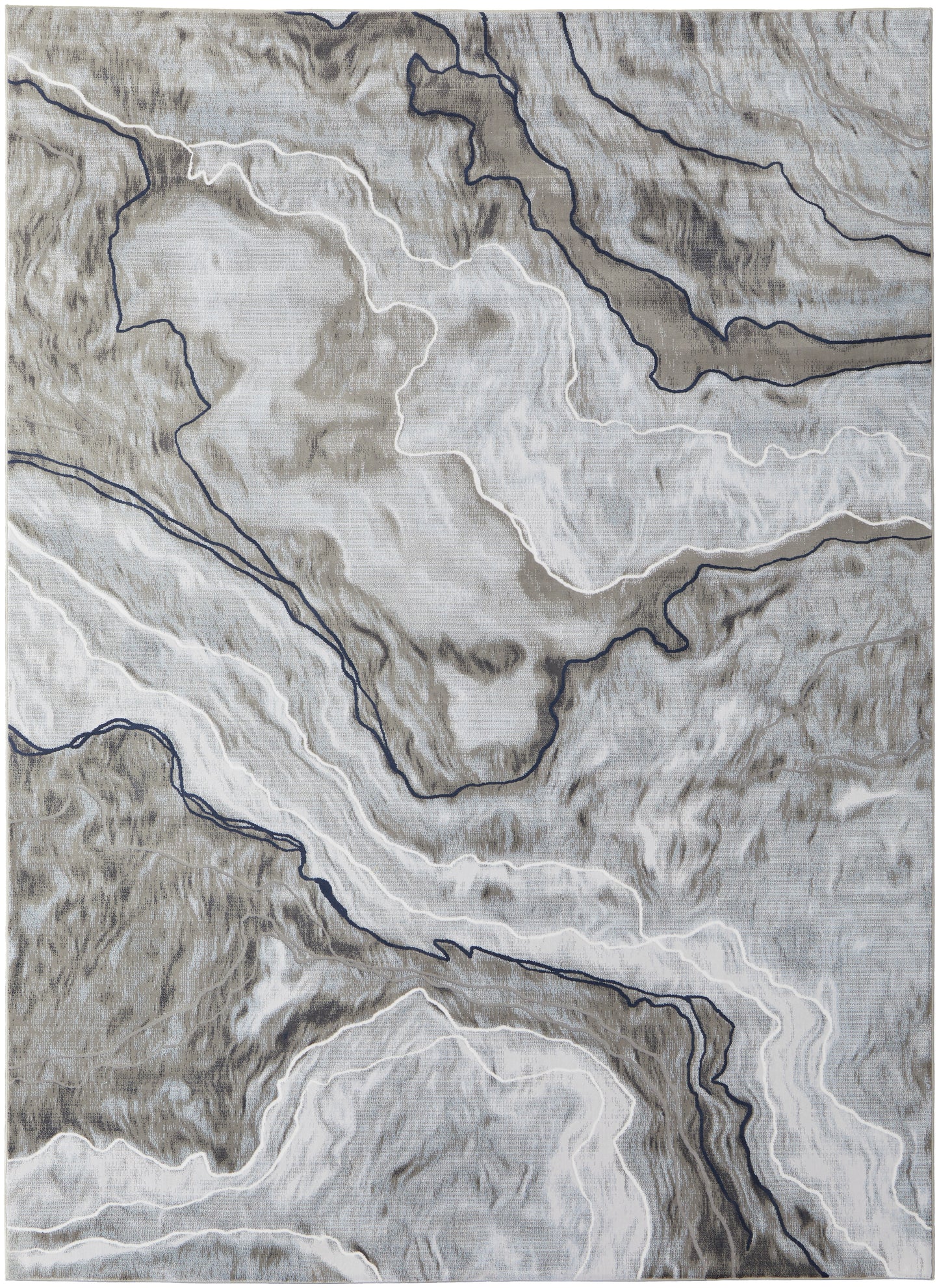 Gaspar Modern/Industrial/Casual Abstract/Watercolor Taupe/Gray/Blue - Feizy Rug