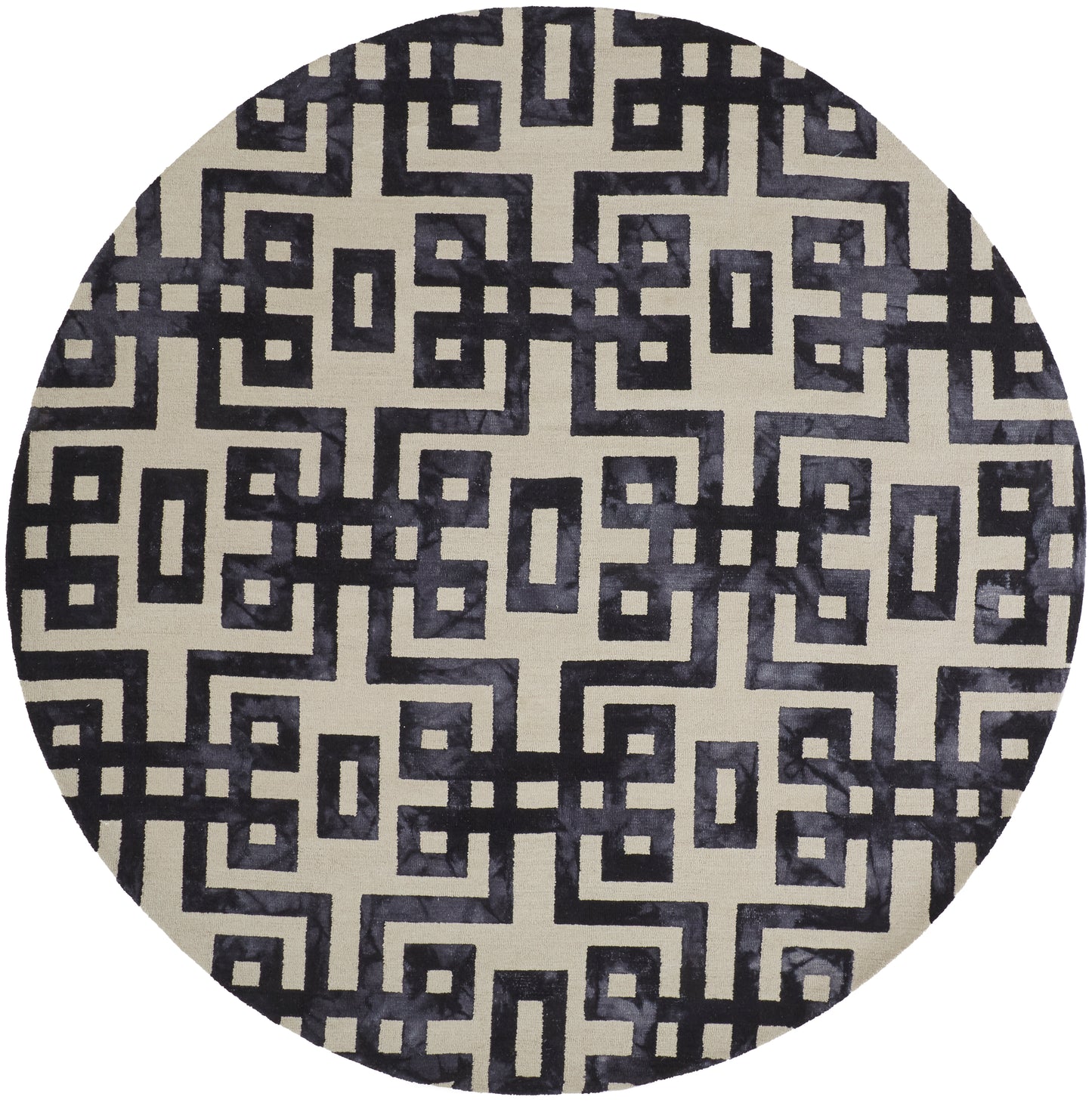 Lorrain Modern/Mid-Century Modern/Luxury & Glam Tan/Black Round Rug  Feizy Rugs LTL,Feizy Rugs,Lorrain,Tan/Black,10' x 10' Round,Round Rug,Wool,Modern/Mid-Century Modern/Luxury & Glam,India