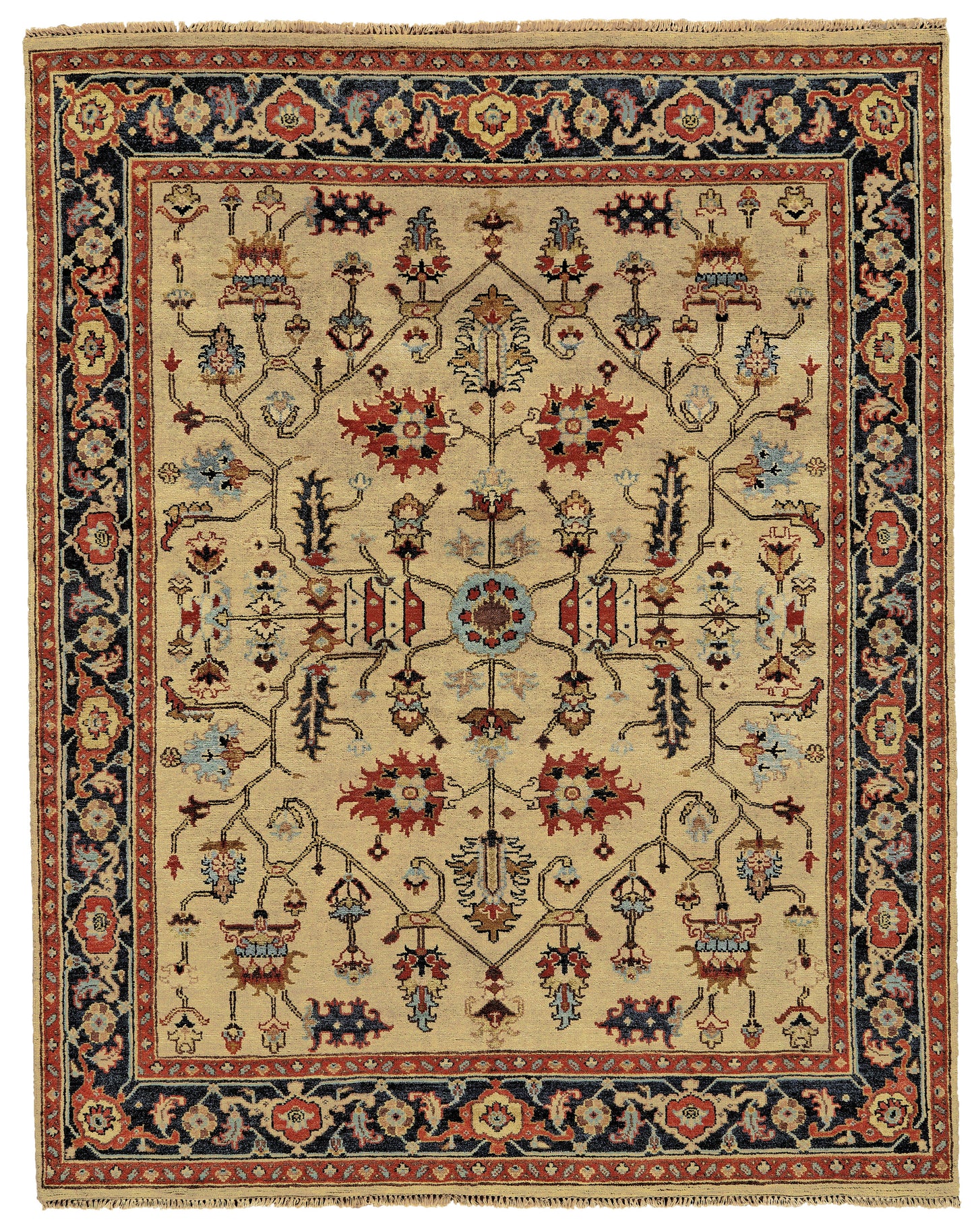 Ustad Traditional/Persian/Classic Persian/Oriental/Bordered Tan/Red/Gold - Feizy Rug