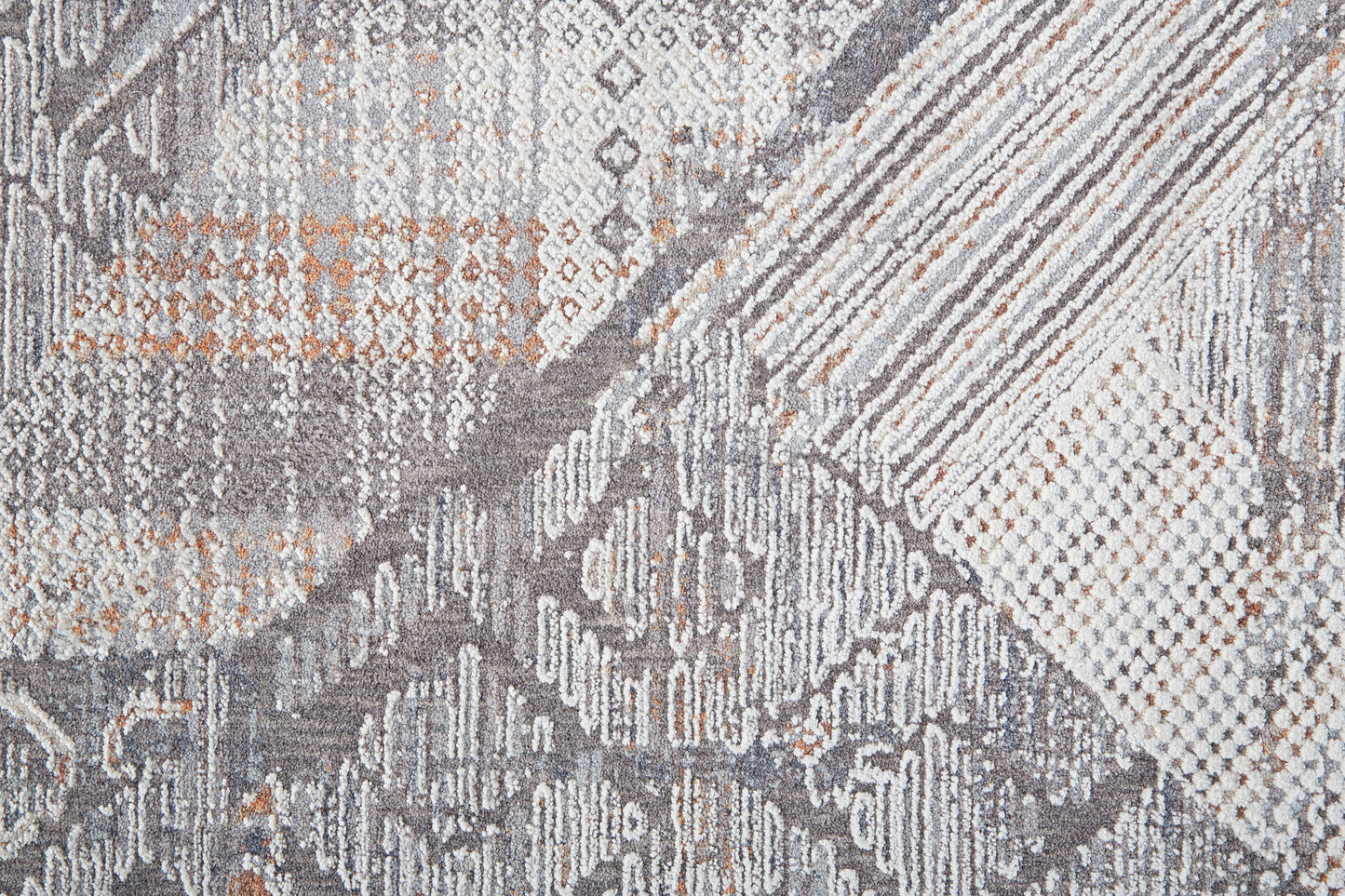 Francisco Transitional/Industrial/Southwestern Abstract/Geometric/Distressed Ivory/Gray - Feizy Rug
