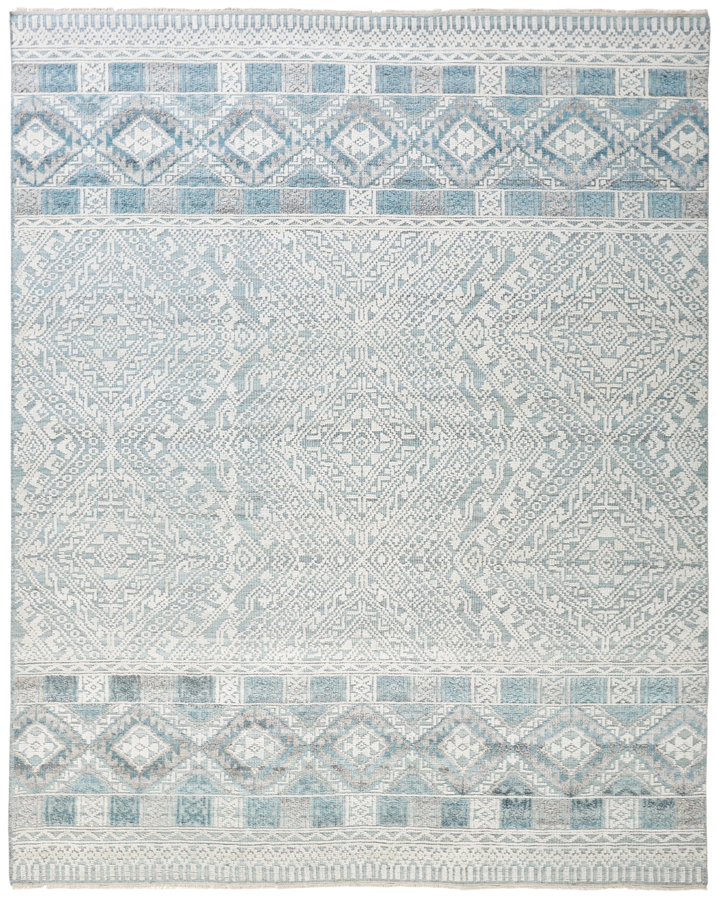 Payton Transitional/Farmhouse/Scandinavian Diamond/Trellis & Lattice Ivory/Blue/Gray - Feizy Rug