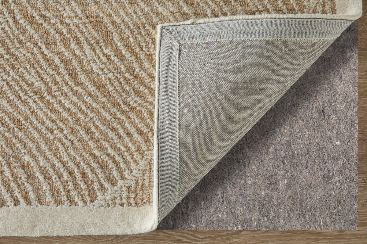 Winston Modern/Nautical & Coastal Floral & Botanical/Bordered/Abstract Tan/Ivory - Feizy Rug