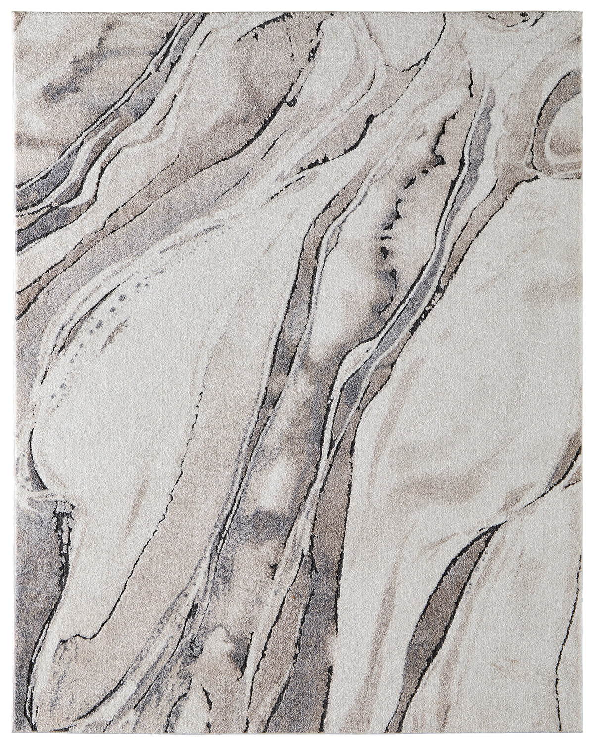 Gilmore Modern Abstract/Watercolor Ivory/Gray/Black - Feizy Rug