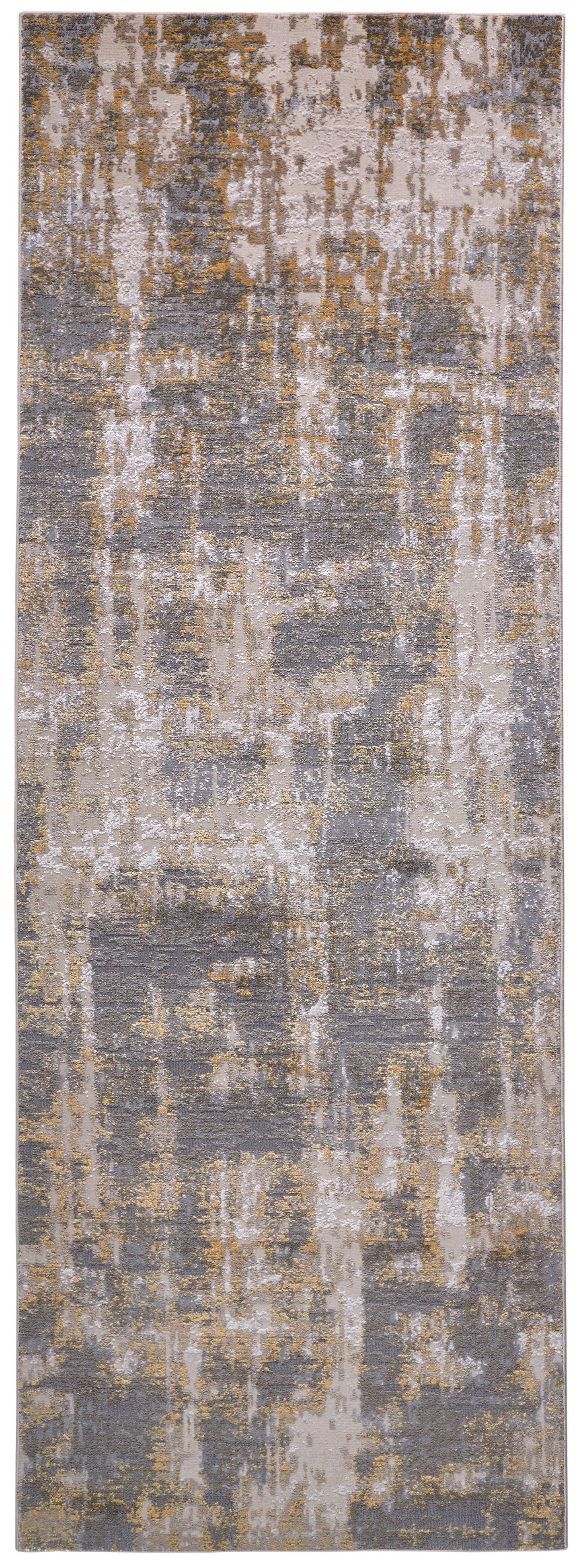 Waldor Modern/Industrial Gray/Gold Runner  Feizy Rugs Small Parcel,Feizy Rugs,Waldor,Gray/Gold,2'10" x 7'10",Runner,Polypropylene/Polyester,Modern/Industrial,Turkey