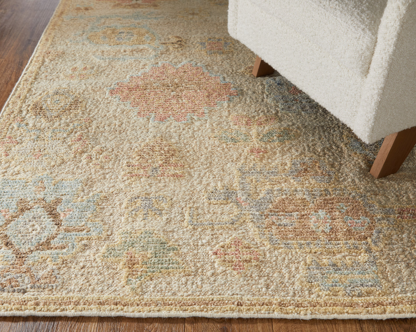 Grafton Transitional/Bohemian & Eclectic/Craftsman Floral & Botanical Ivory/Orange/Gray - Feizy Rug