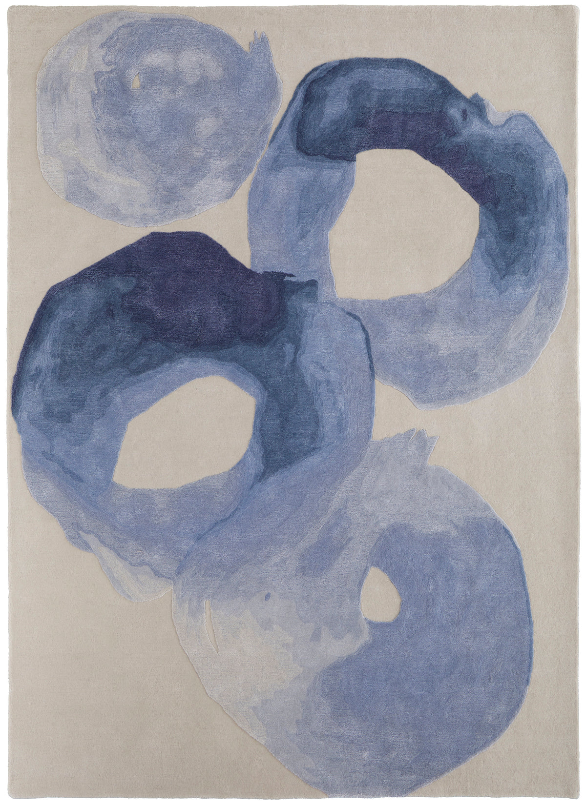Anya Transitional/Industrial/Casual Abstract/Watercolor Blue/Ivory 8887 - Feizy Rug
