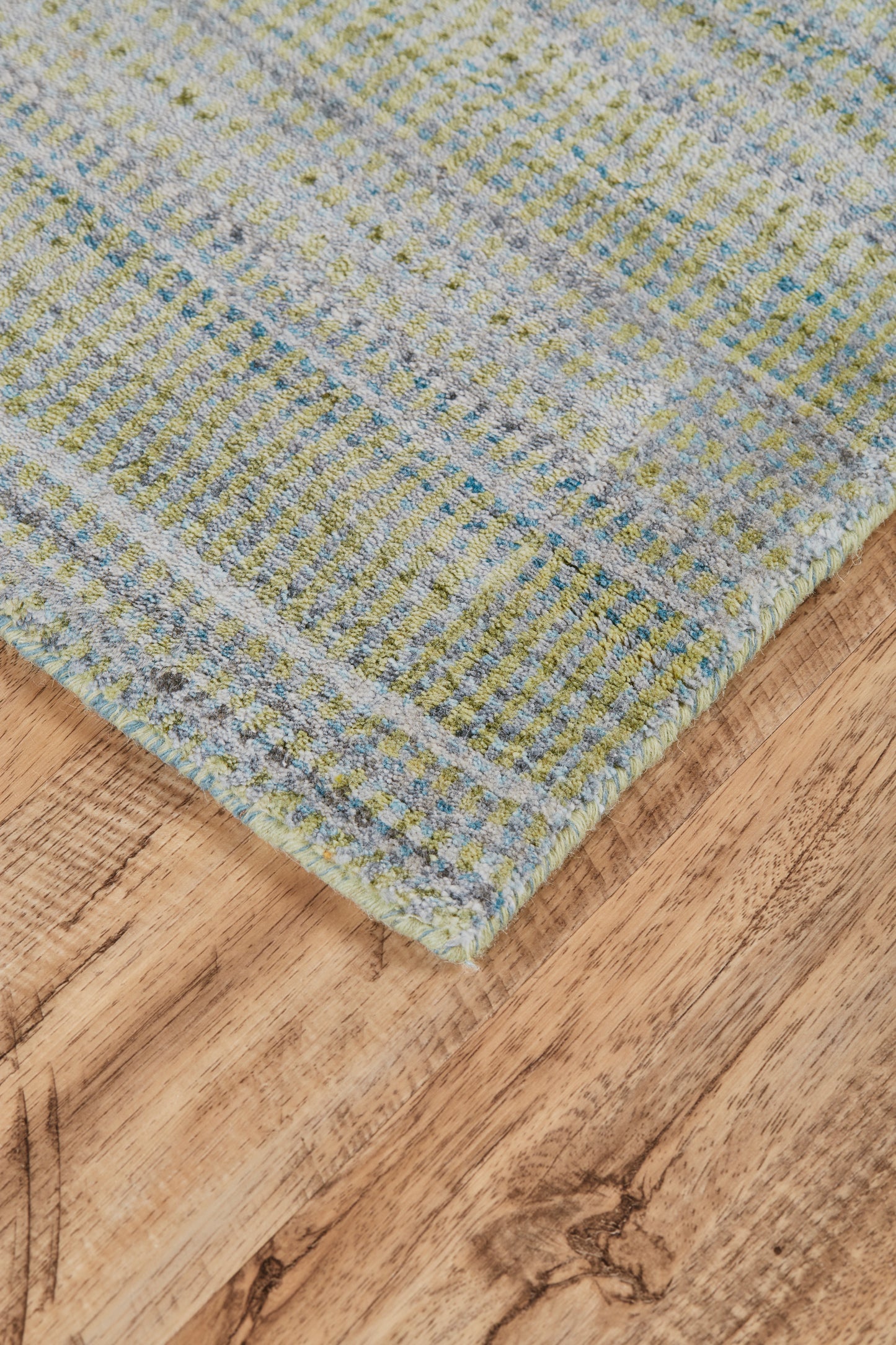 Milan Modern/Industrial Gradient & Ombre Green/Blue/Tan - Feizy Rug