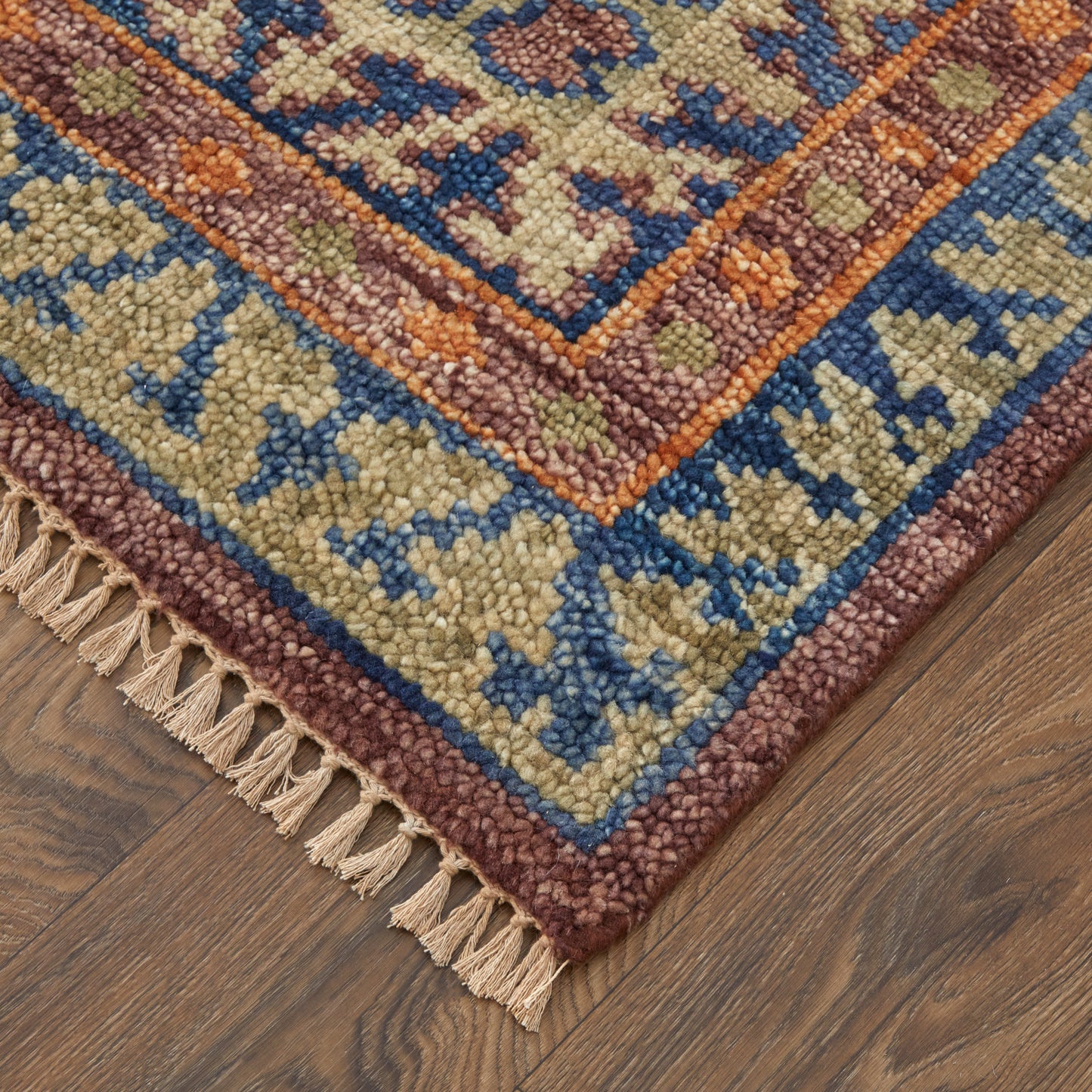 Fillmore Traditional/Bohemian & Eclectic Geometric/Diamond/Bordered Red/Green/Blue - Feizy Rug
