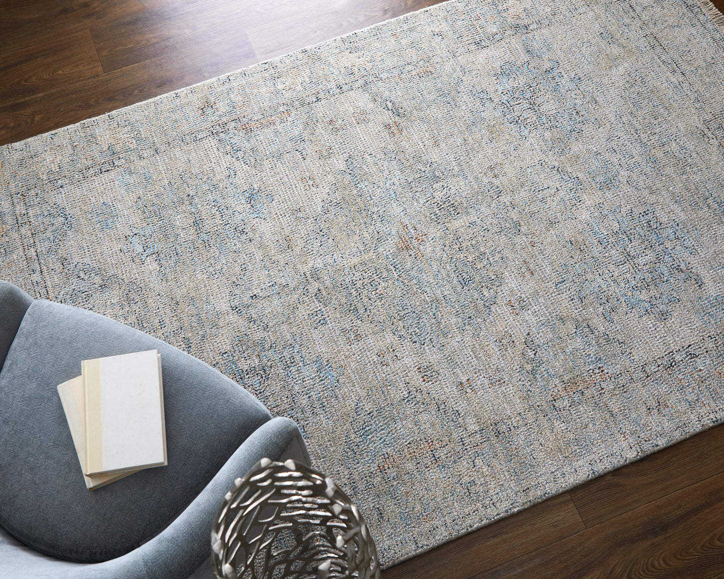 Caldwell Transitional/Vintage/Bohemian & Eclectic Blue/Gray/Taupe Accent Rug
