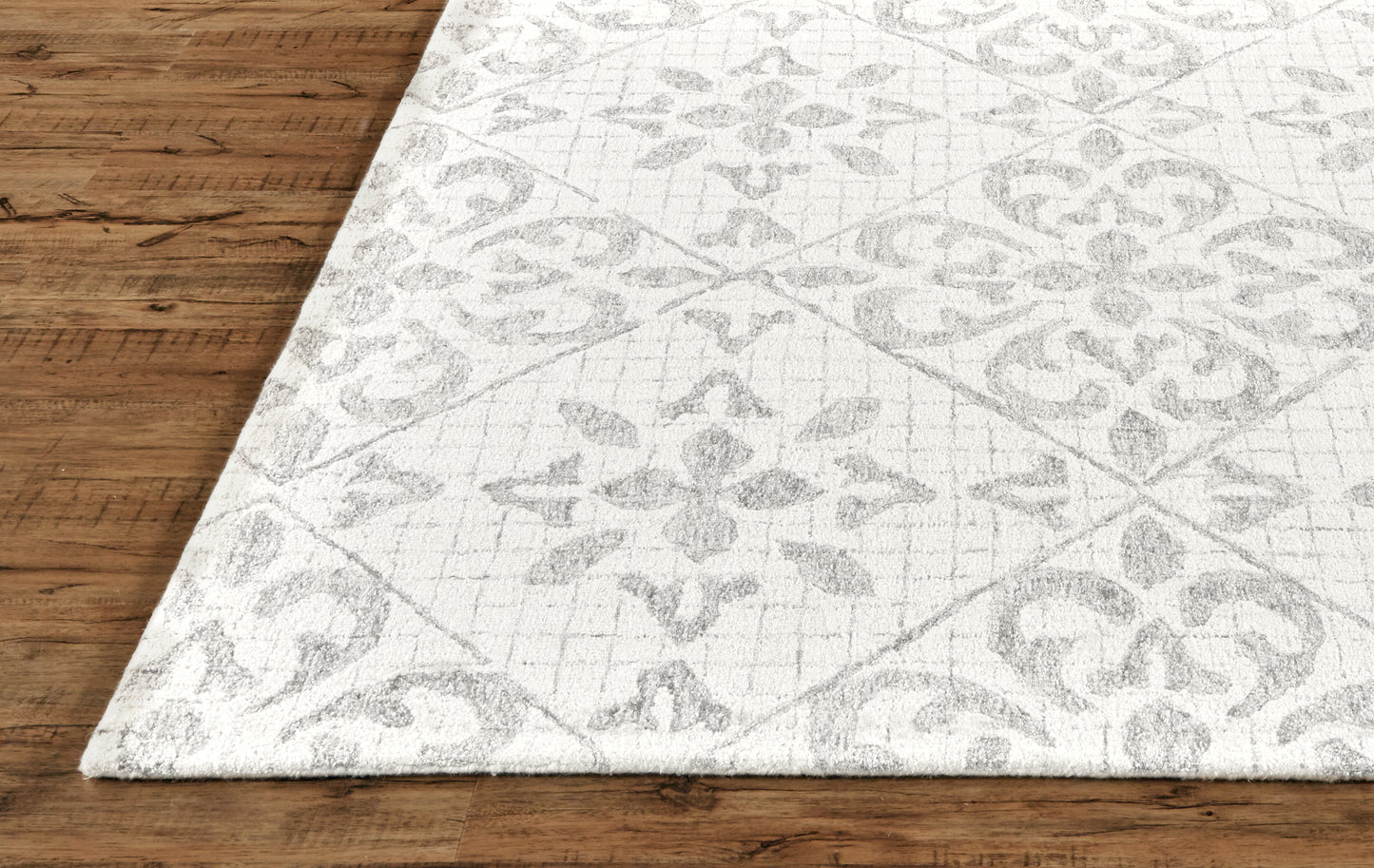 Rhett Transitional/Industrial/Bohemian & Eclectic Floral & Botanical/Abstract/Geometric Ivory/Gray - Feizy Rug