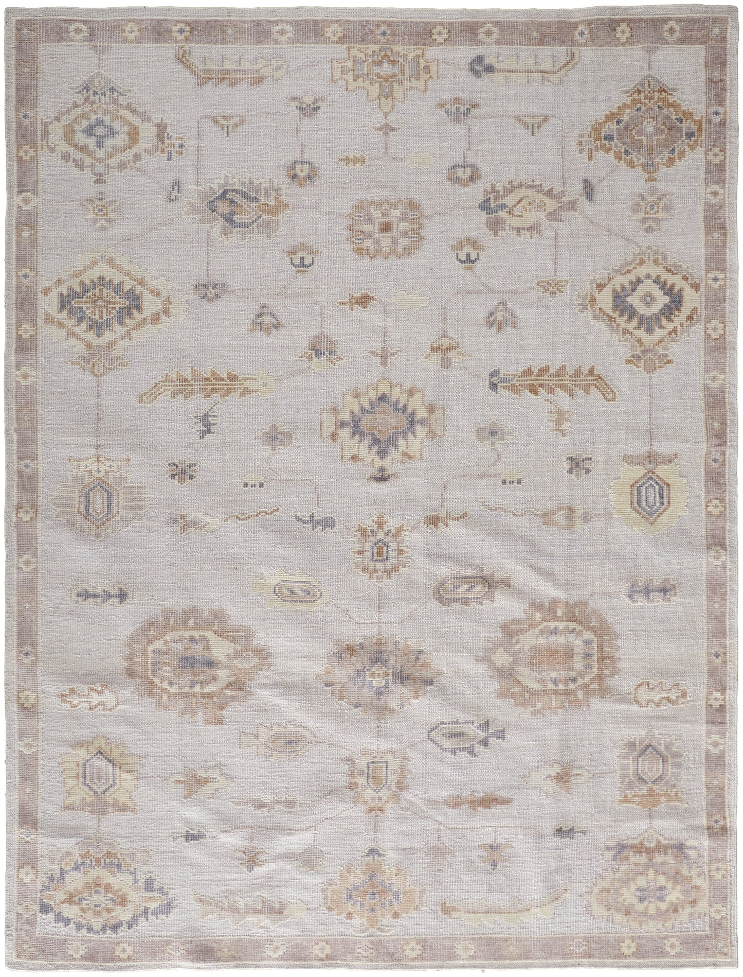 Wendover Transitional/Vintage/Bohemian & Eclectic Ivory/Orange Accent Rug