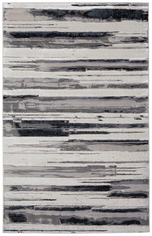 Micah Modern/Industrial Silver/Gray/Black Accent Rug