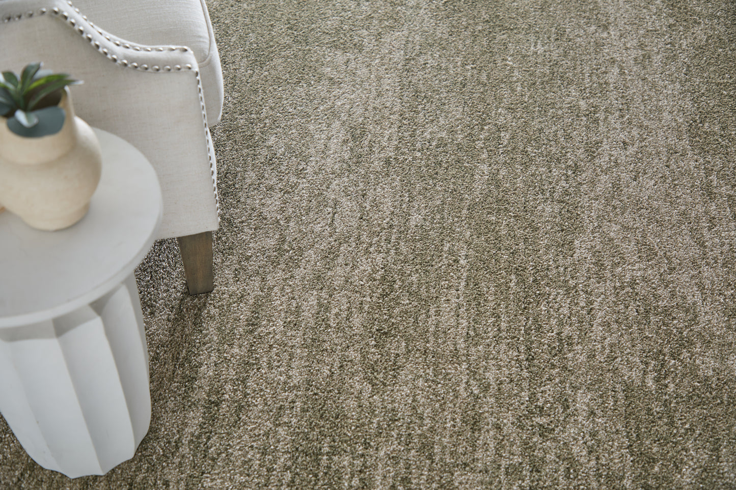 Jameson Modern/Bohemian & Eclectic Distressed/Abstract Green/Ivory - Feizy Rug