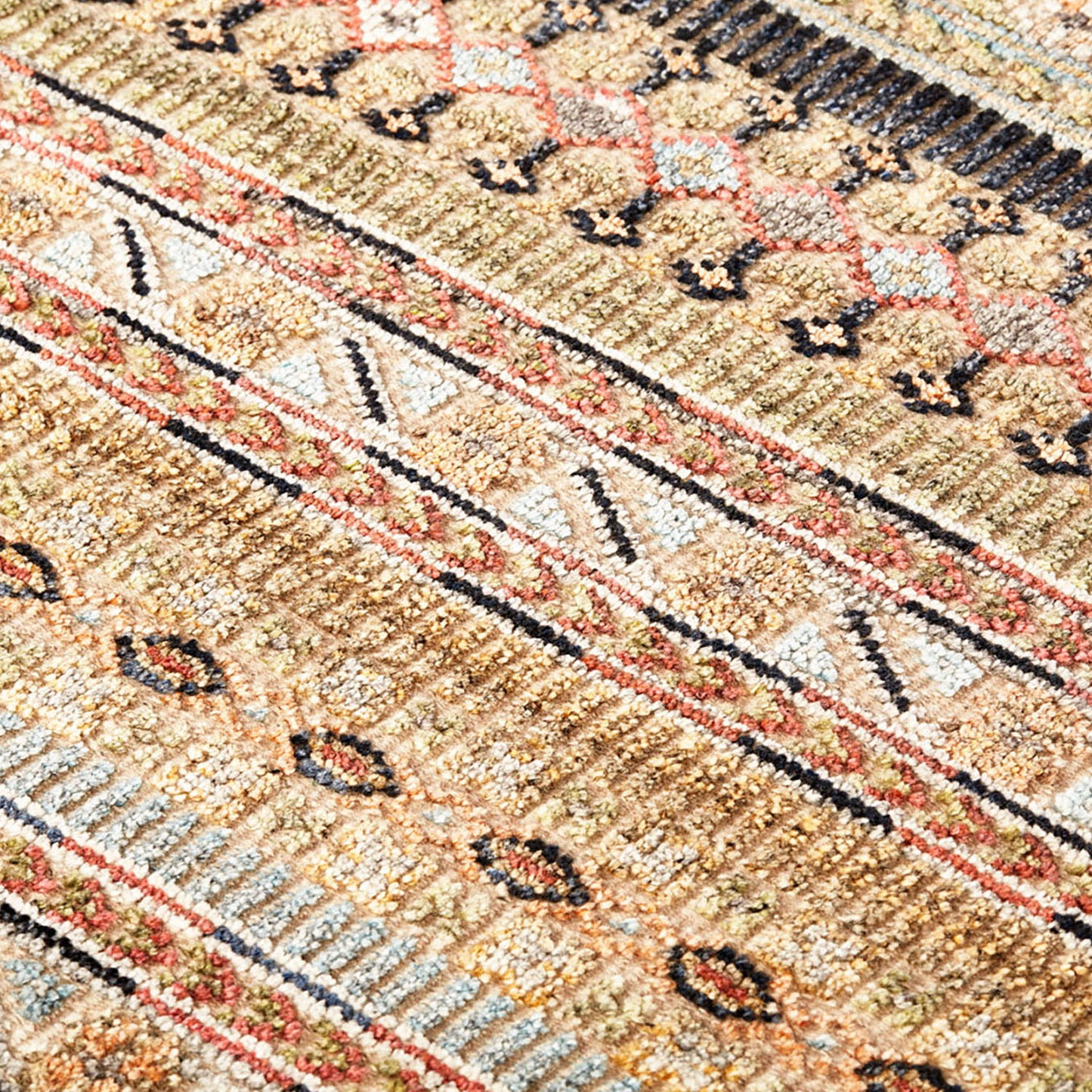 Payton Transitional/Global/Craftsman Stripes/Geometric Tan/Orange/Blue - Feizy Rug