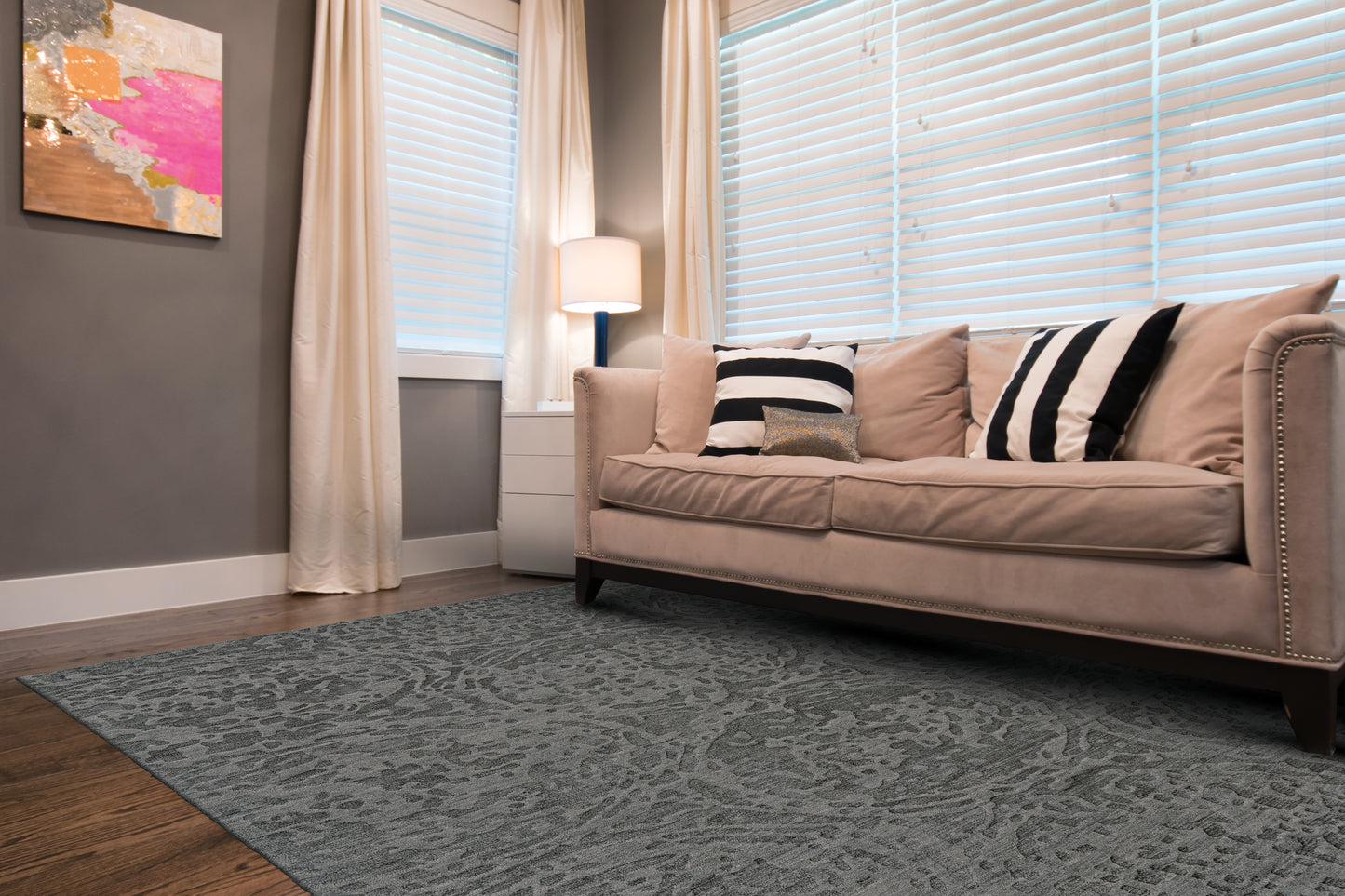 Leilani Modern/Industrial/Luxury & Glam Abstract/Solid Gray - Feizy Rug
