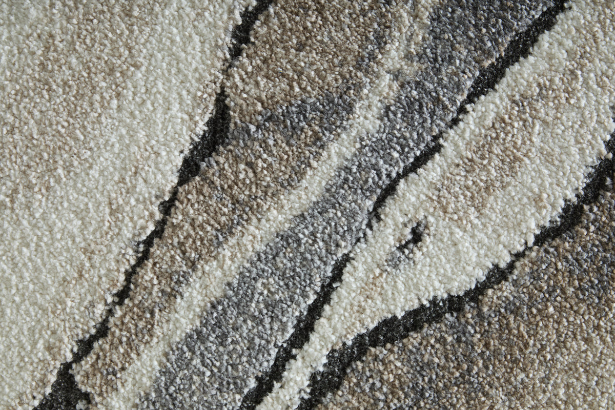 Gilmore Modern Abstract/Watercolor Ivory/Gray/Black - Feizy Rug