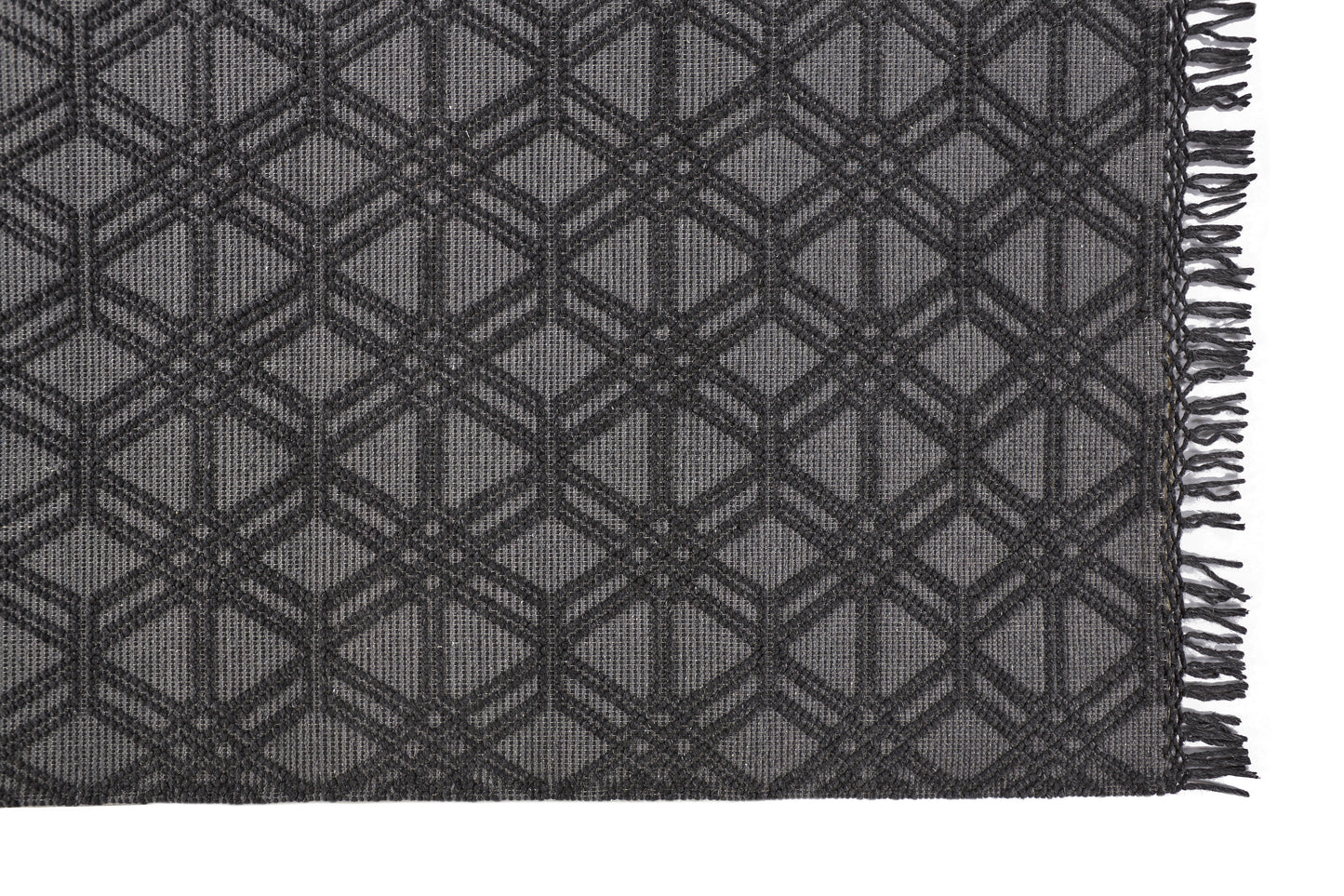 Phoenix Transitional/Farmhouse/Scandinavian Diamond/Trellis & Lattice Black/Gray - Feizy Rug