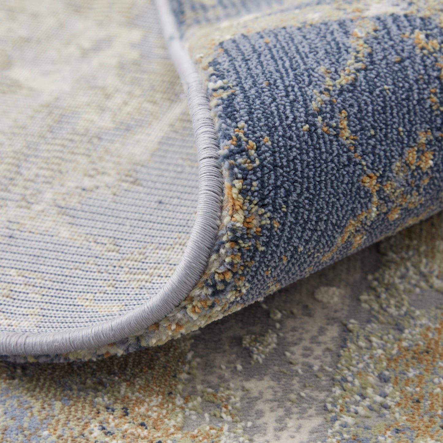 Clio Modern/Casual/Luxury & Glam Abstract/Distressed Blue/Gray/Tan - Feizy Rug