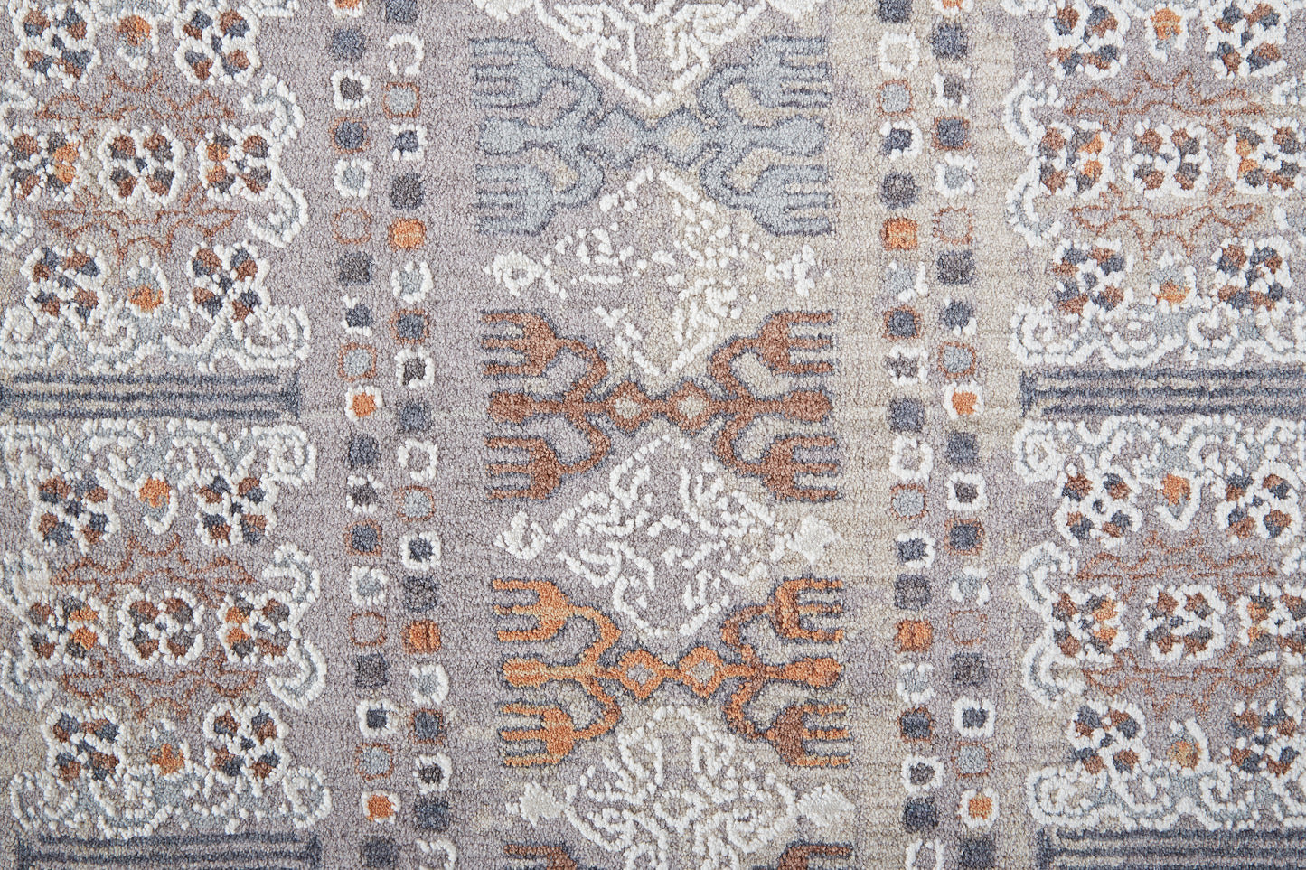 Francisco Transitional/Southwestern Oriental/Geometric/Distressed Orange/Gray/White - Feizy Rug
