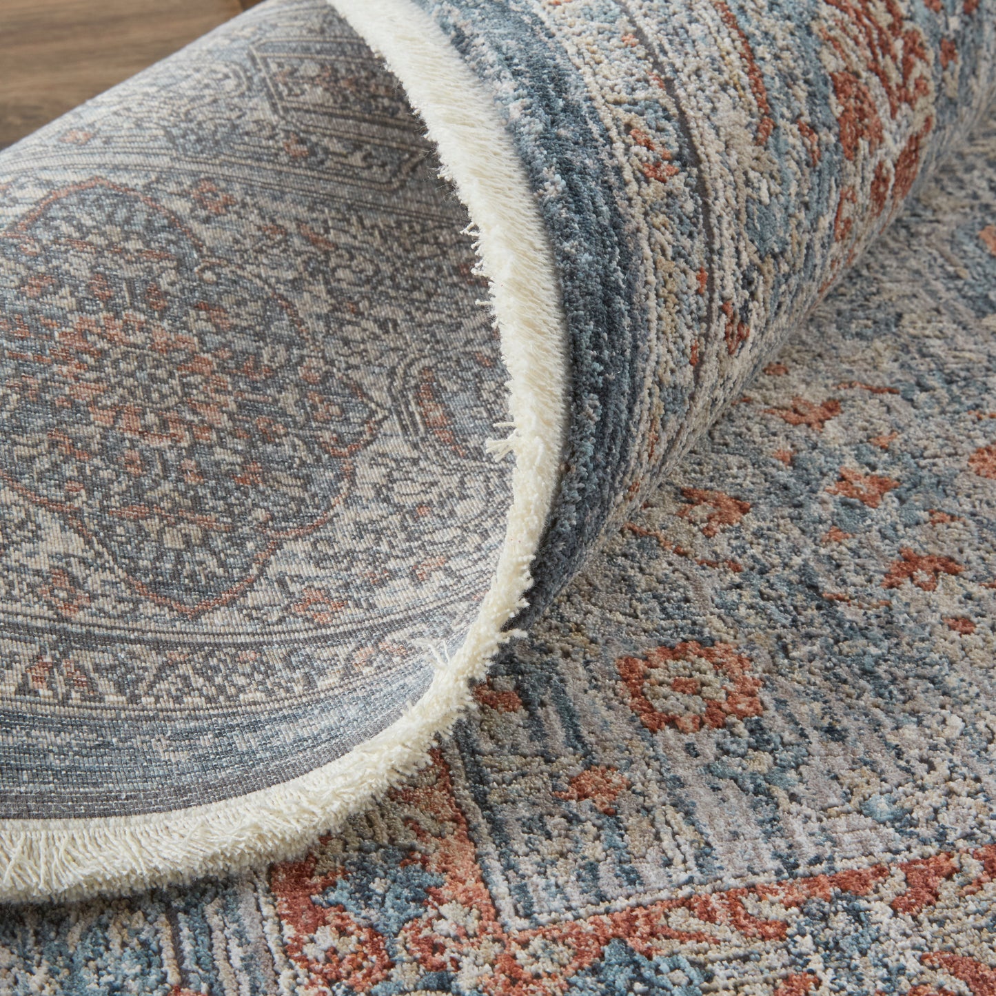 Marquette Transitional/Bohemian & Eclectic/Vintage Gray/Blue/Red Runner