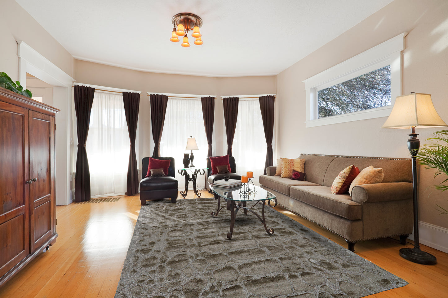 Mali Modern/Luxury & Glam Abstract/Solid Gray/Taupe - Feizy Rug