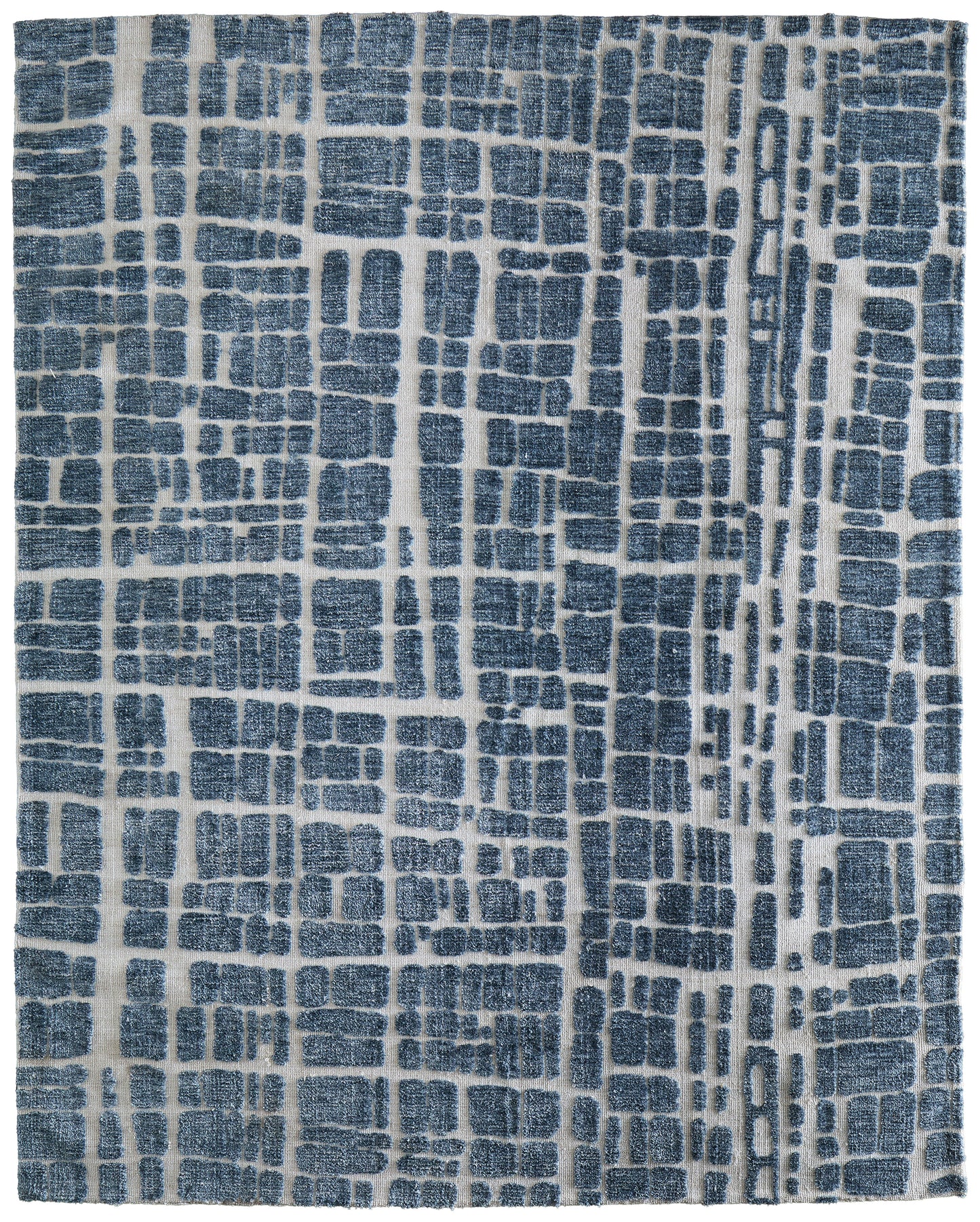 Colton Modern/Bohemian & Eclectic/Industrial Abstract/Geometric/Stripes Blue/Ivory - Feizy Rug
