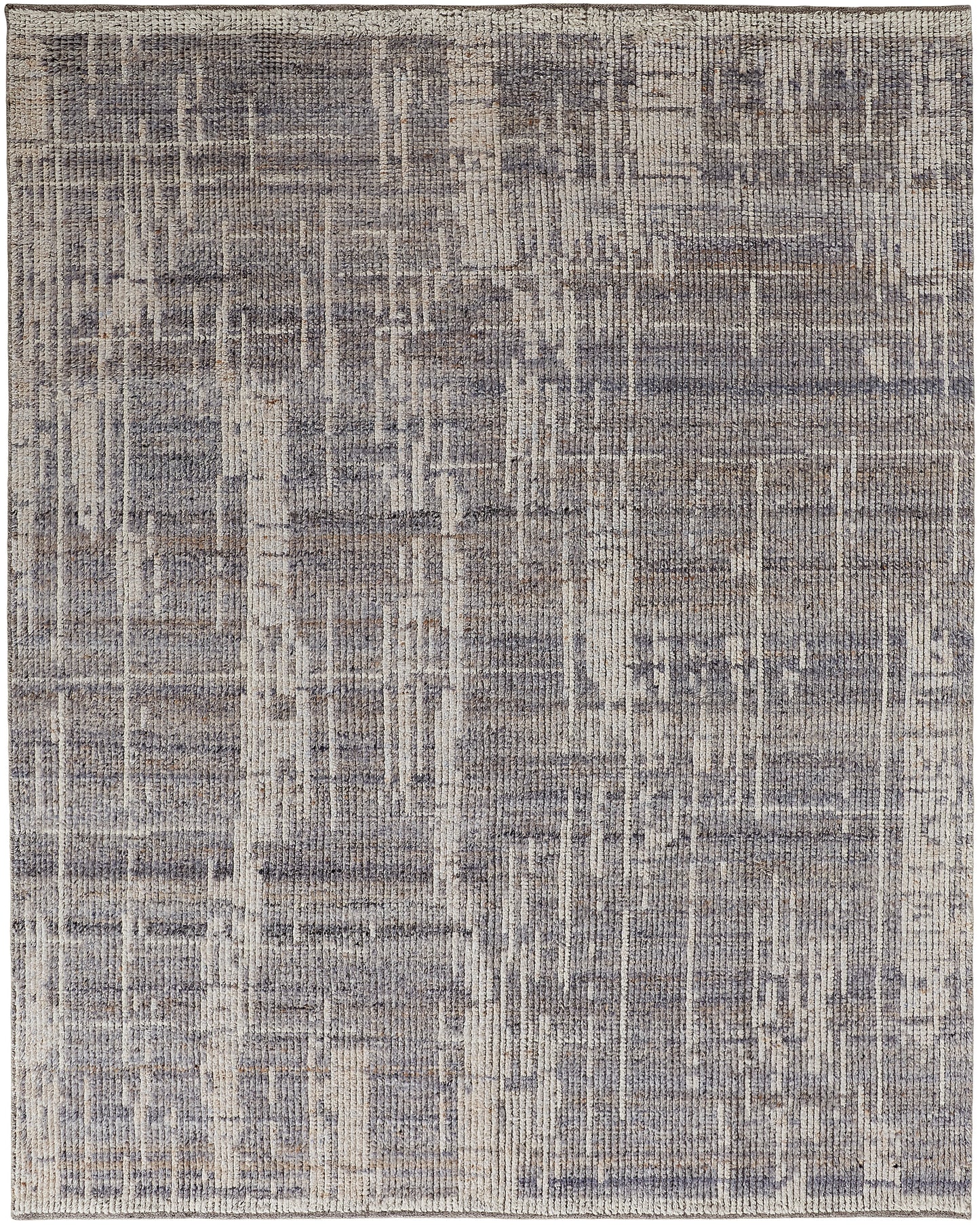 Alford Modern/Industrial/Bohemian & Eclectic Abstract/Stripes/Distressed Gray/Ivory/Taupe - Feizy Rug