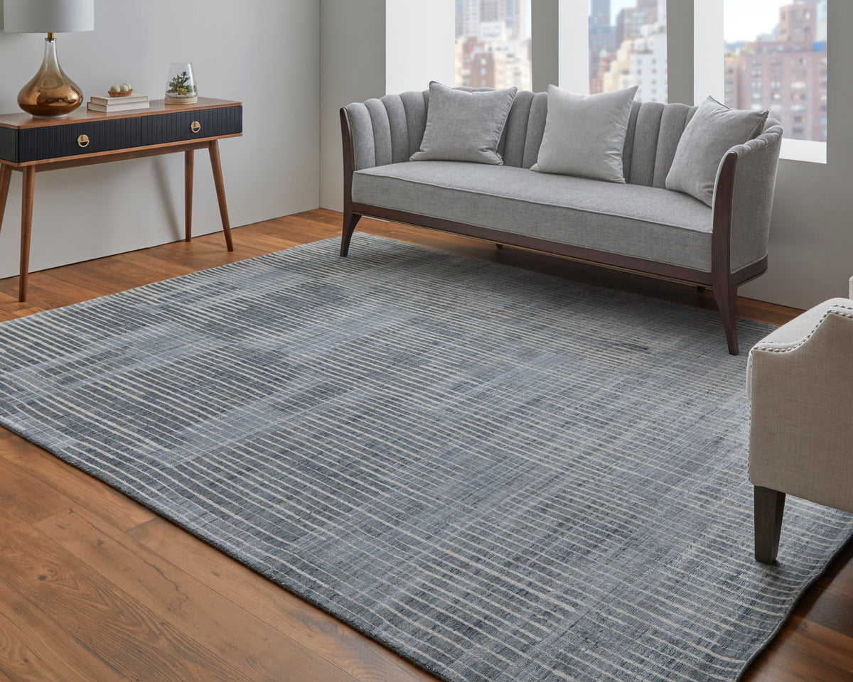 Eastfield Modern/Casual Abstract/Distressed Blue/Ivory/Gray 69AH - Feizy Rug